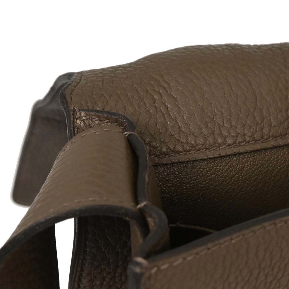 Hermes Taupe Taurillon Clemence Steve Caporal 27 Shoulder Bag