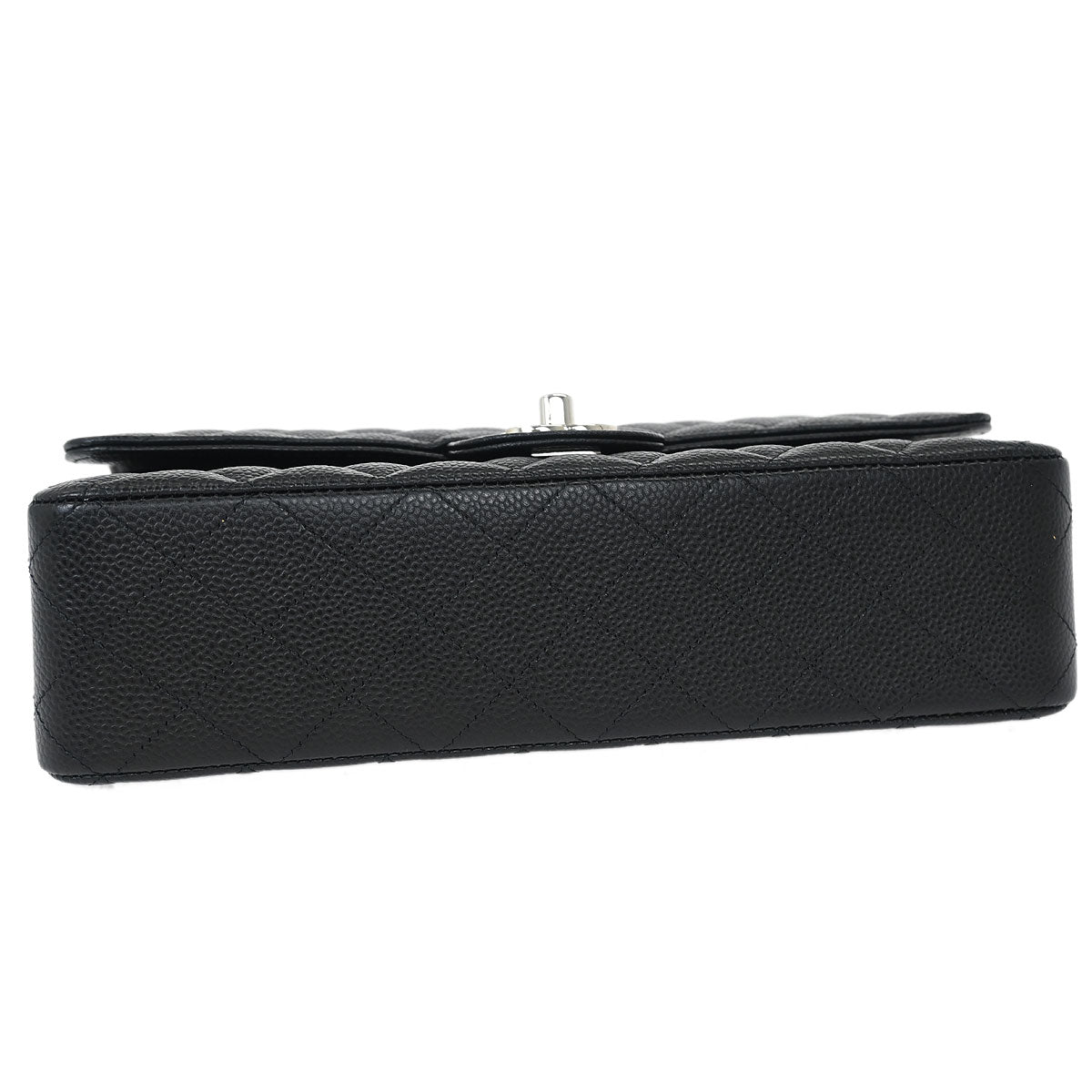 Chanel 2018-2019 Black Caviar Medium Classic Double Flap Shoulder Bag