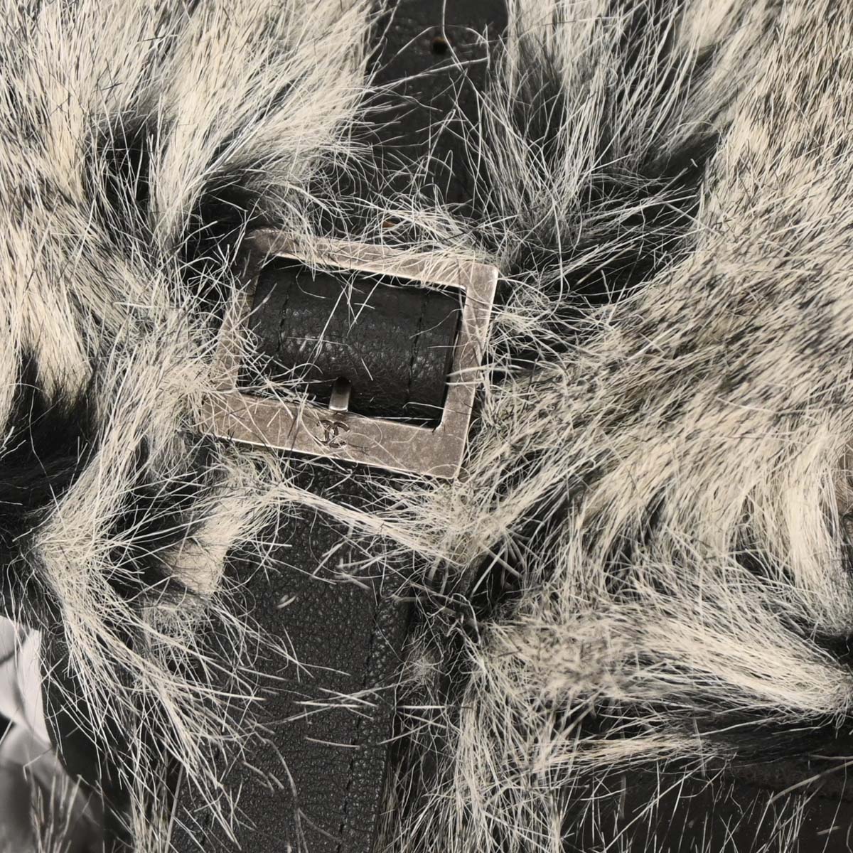 Chanel 2010-2011* Gray Iridescent Calfskin Fantasy Fur Backpack