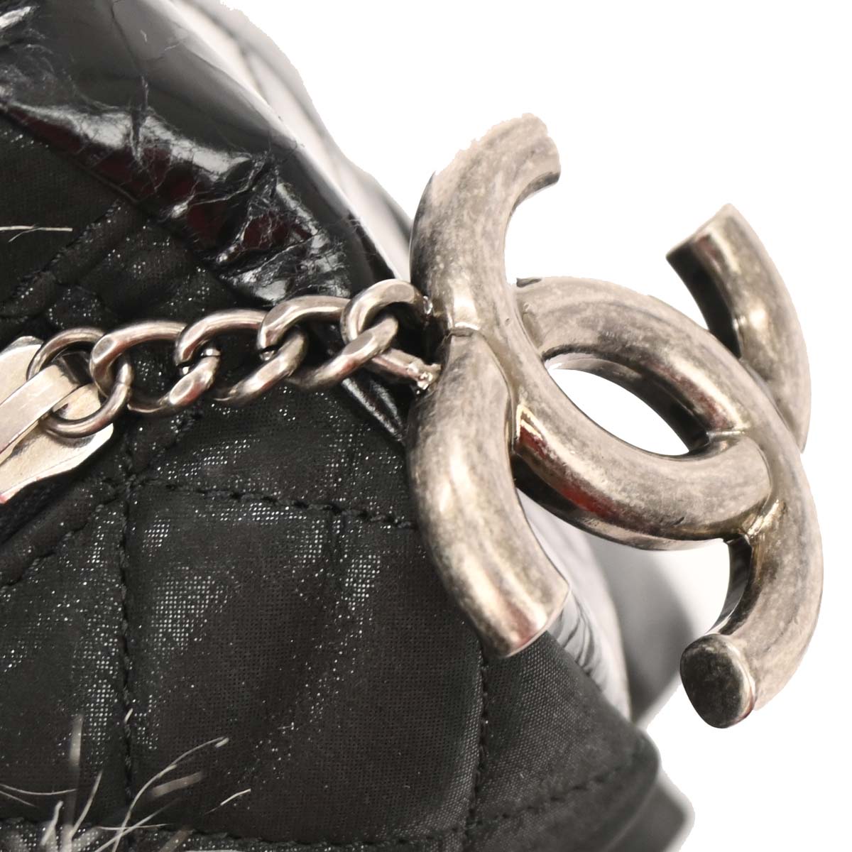 Chanel 2010-2011* Gray Iridescent Calfskin Fantasy Fur Backpack