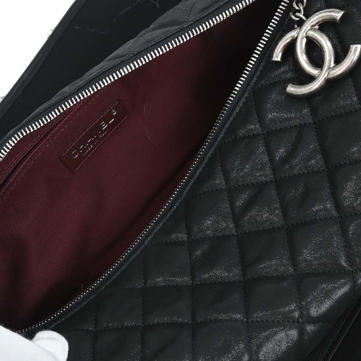 Chanel 2010-2011* Gray Iridescent Calfskin Fantasy Fur Backpack