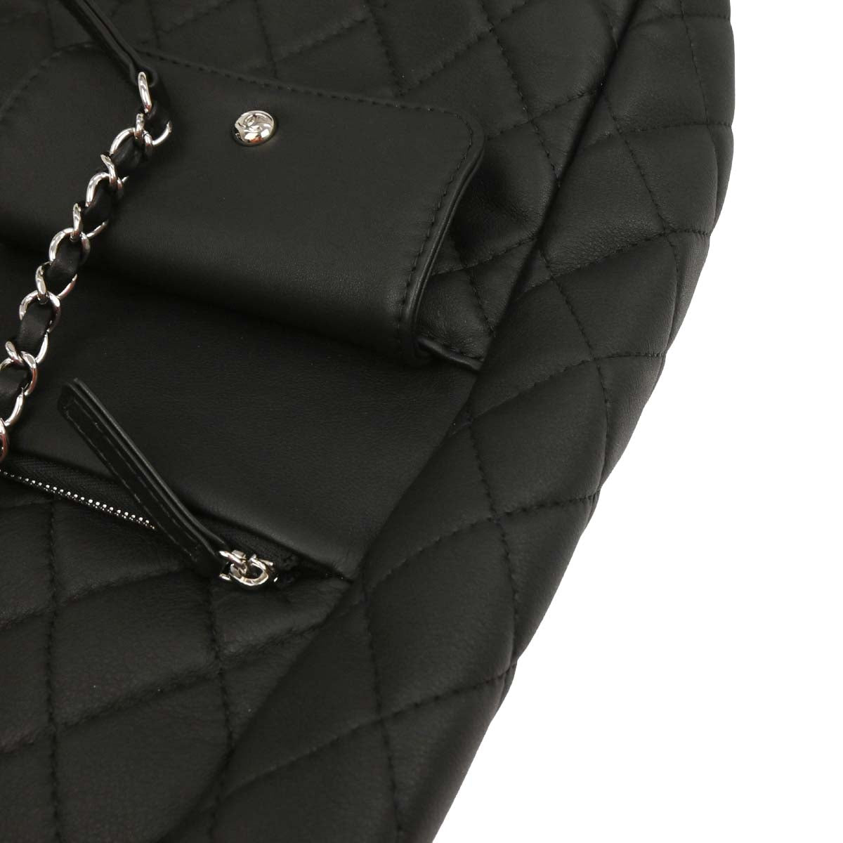 Chanel 2019 Black Lambskin Ultra Pocket Shopping Tote Bag