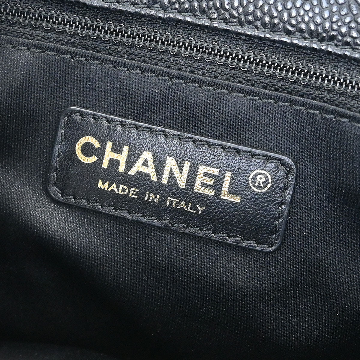 Chanel Black Caviar Grand Shopping Tote GST Chain Handbag