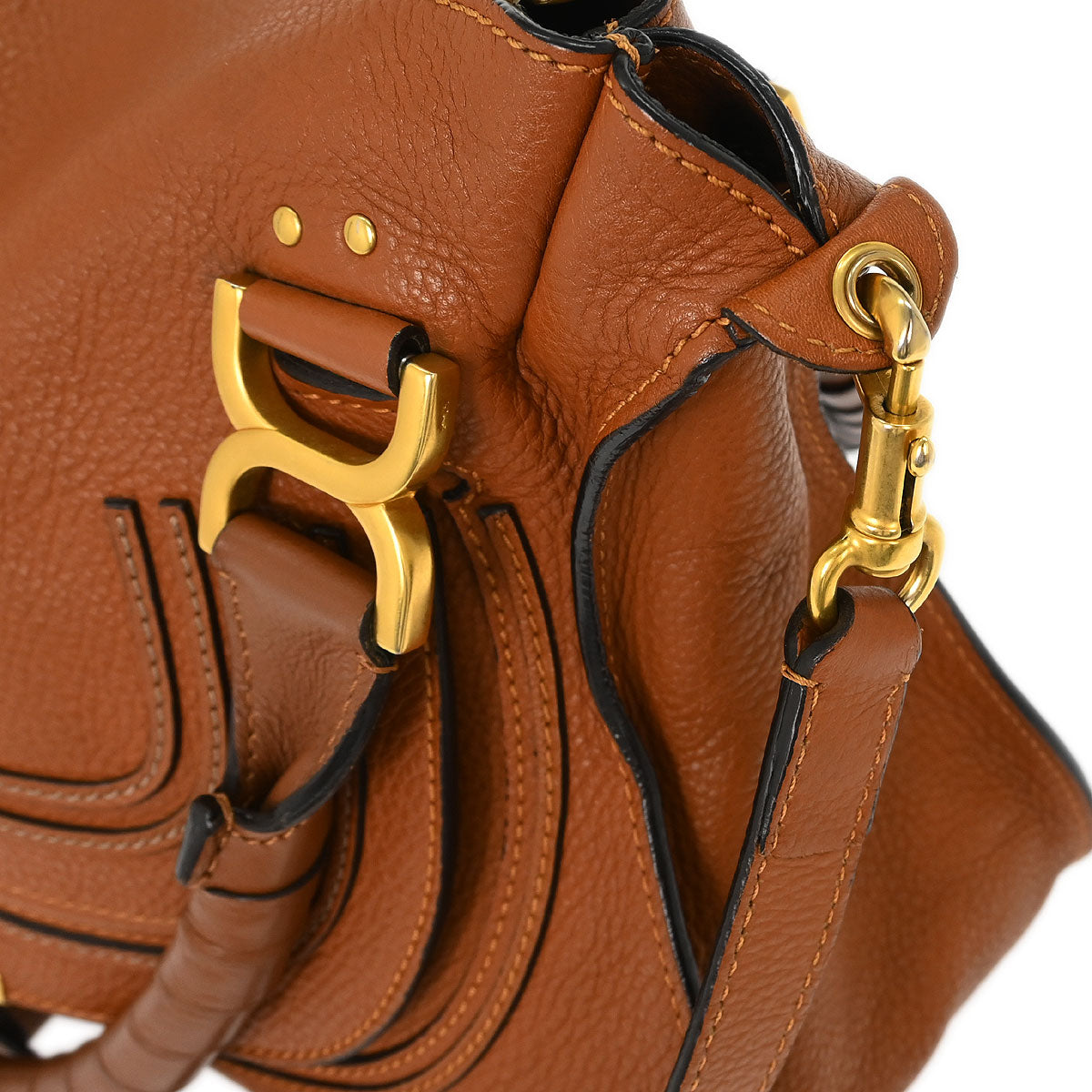Chloe Brown Leather Marcie 2way Shoulder Handbag