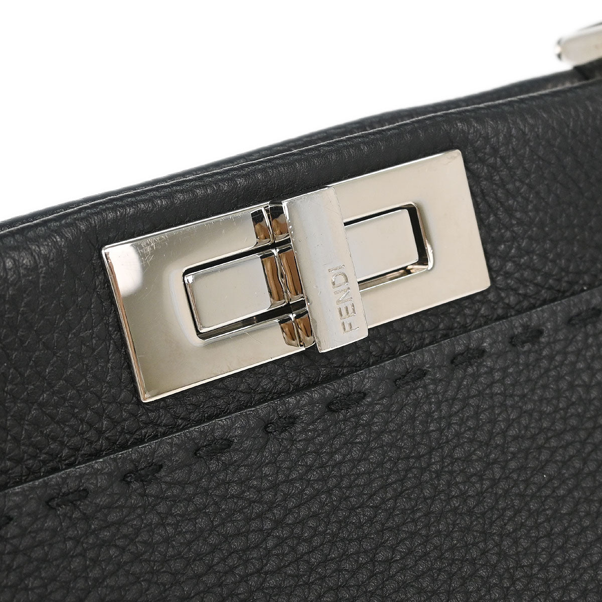 Fendi Black Leather Peekaboo 2way Shoulder Handbag