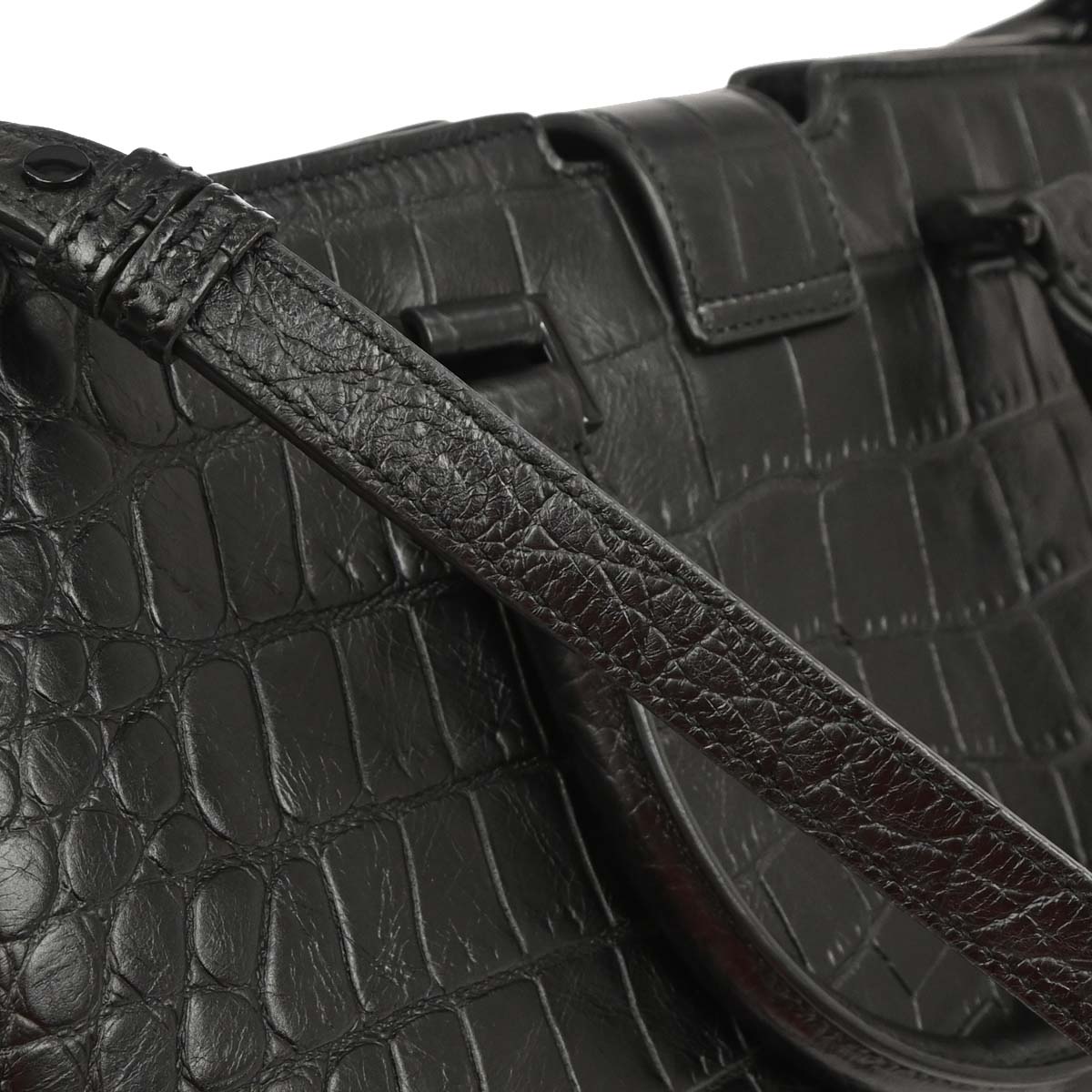Saint Laurent * Black Cabas 2way Shoulder Handbag