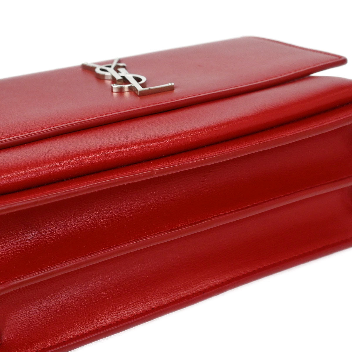 Saint Laurent Red Leather Sunset Shoulder Bag