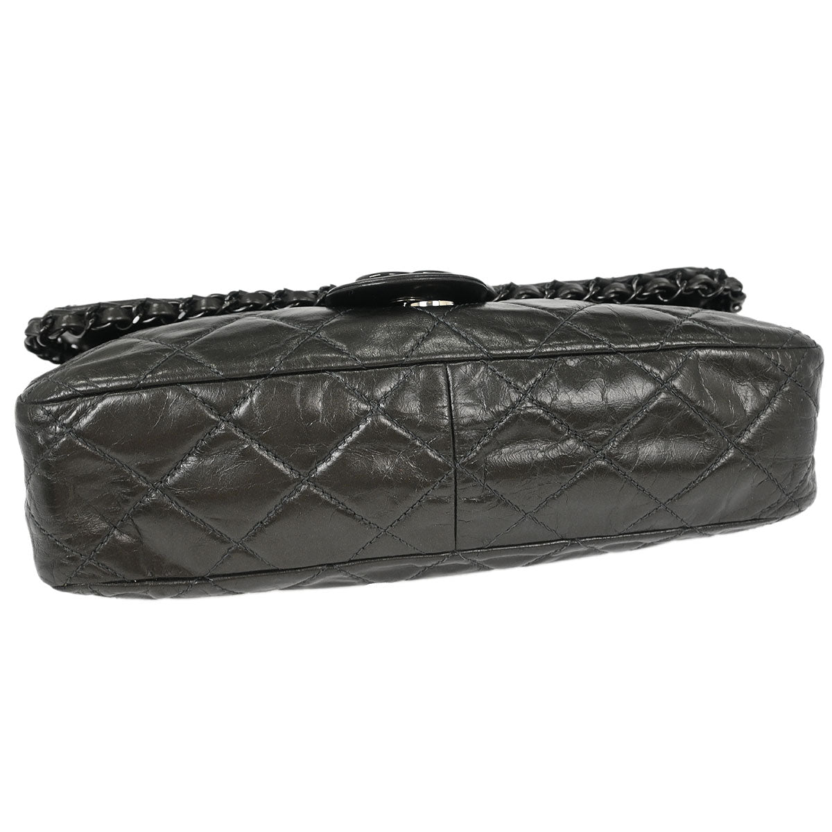 Chanel Gray Calfskin Chain Me Shoulder Bag