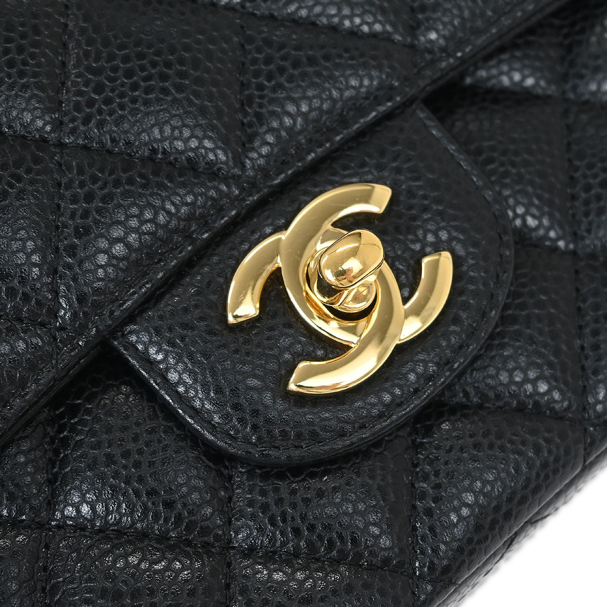 Chanel 2014-2015 Black Caviar Medium Classic Double Flap Shoulder Bag