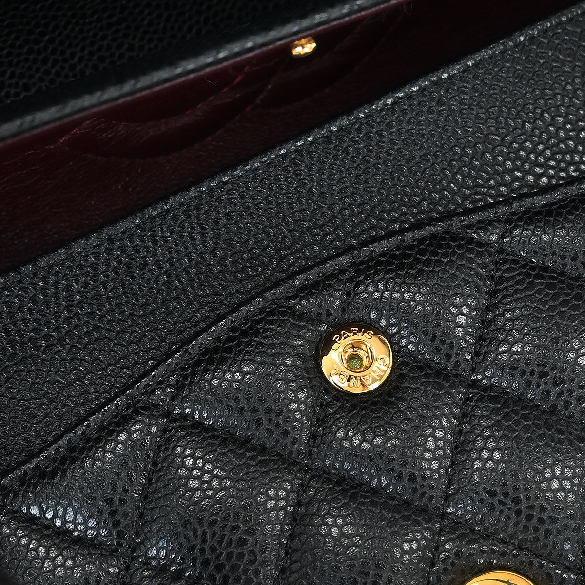 Chanel 2014-2015 Black Caviar Medium Classic Double Flap Shoulder Bag