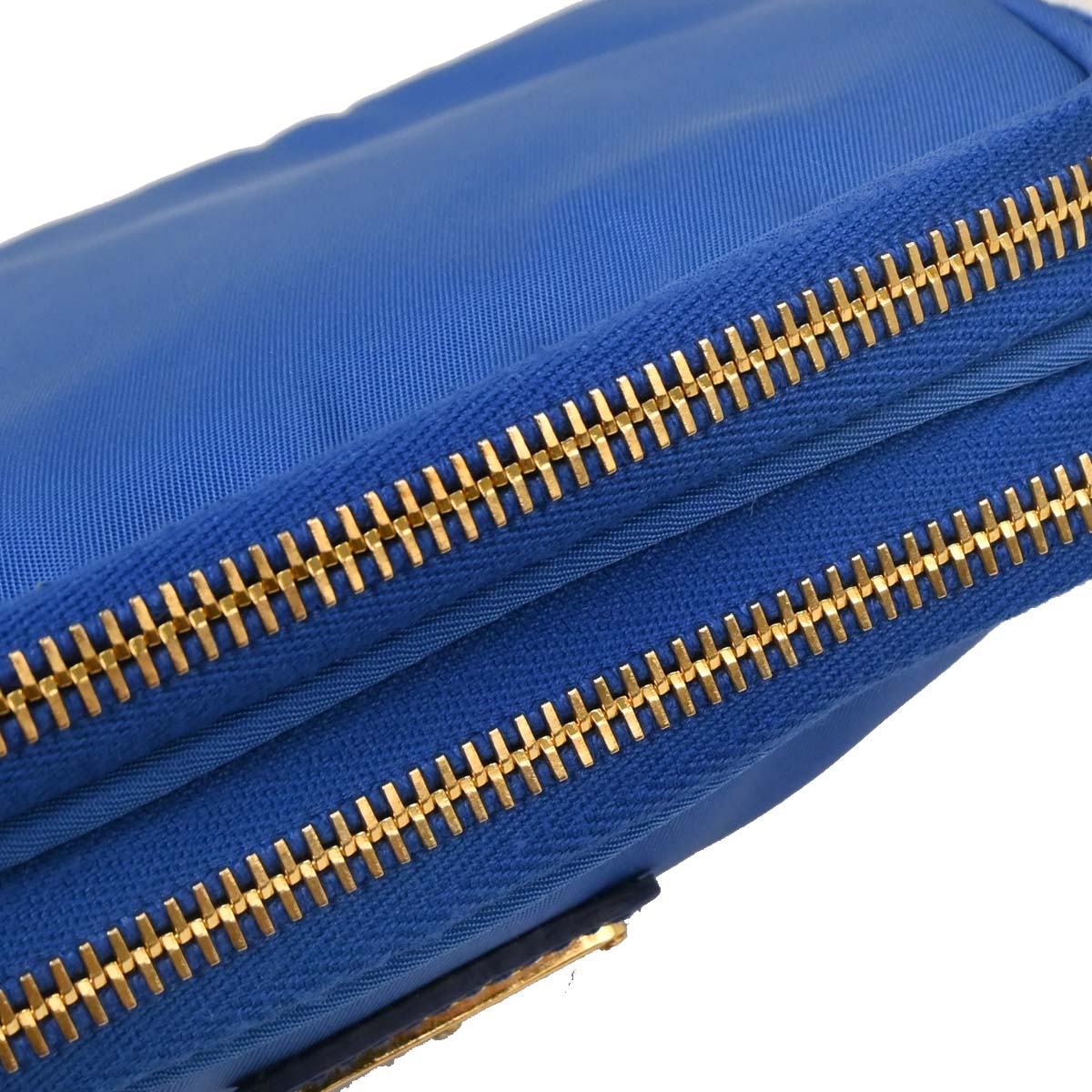 Prada Blue Nylon Clutch Shoulder Bag