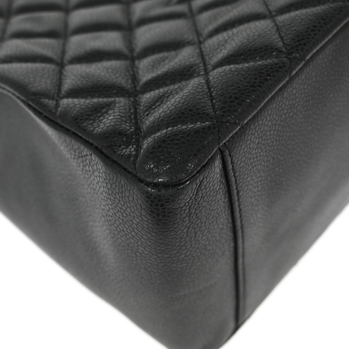 Chanel Black Calfskin Grand Shopping Tote GST Chain Handbag