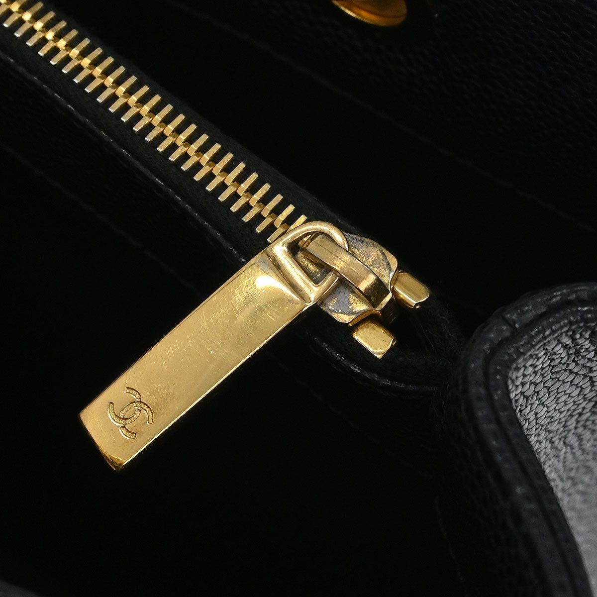 Chanel Black Calfskin Grand Shopping Tote GST Chain Handbag