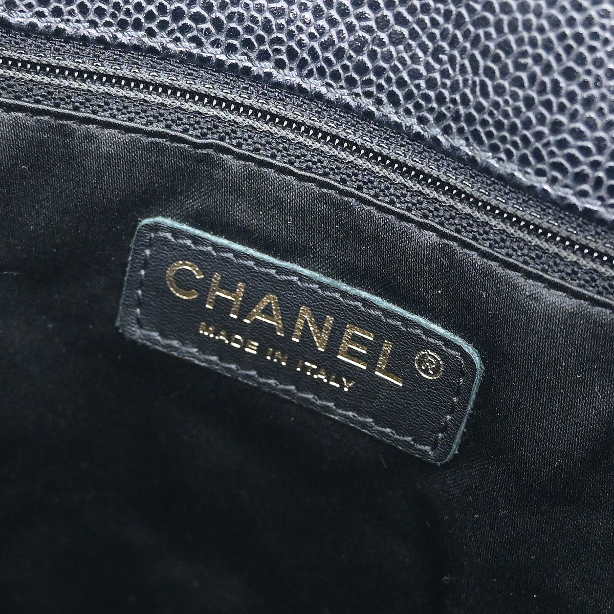 Chanel Black Calfskin Grand Shopping Tote GST Chain Handbag