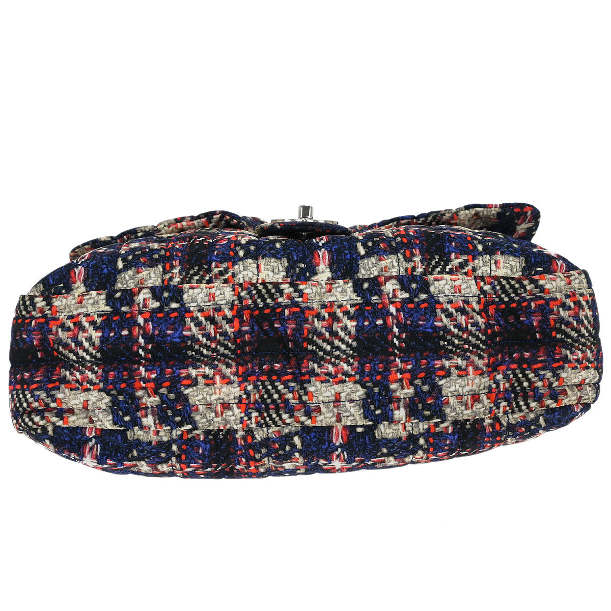 Chanel Navy Nylon Tweed Print Shoulder Bag