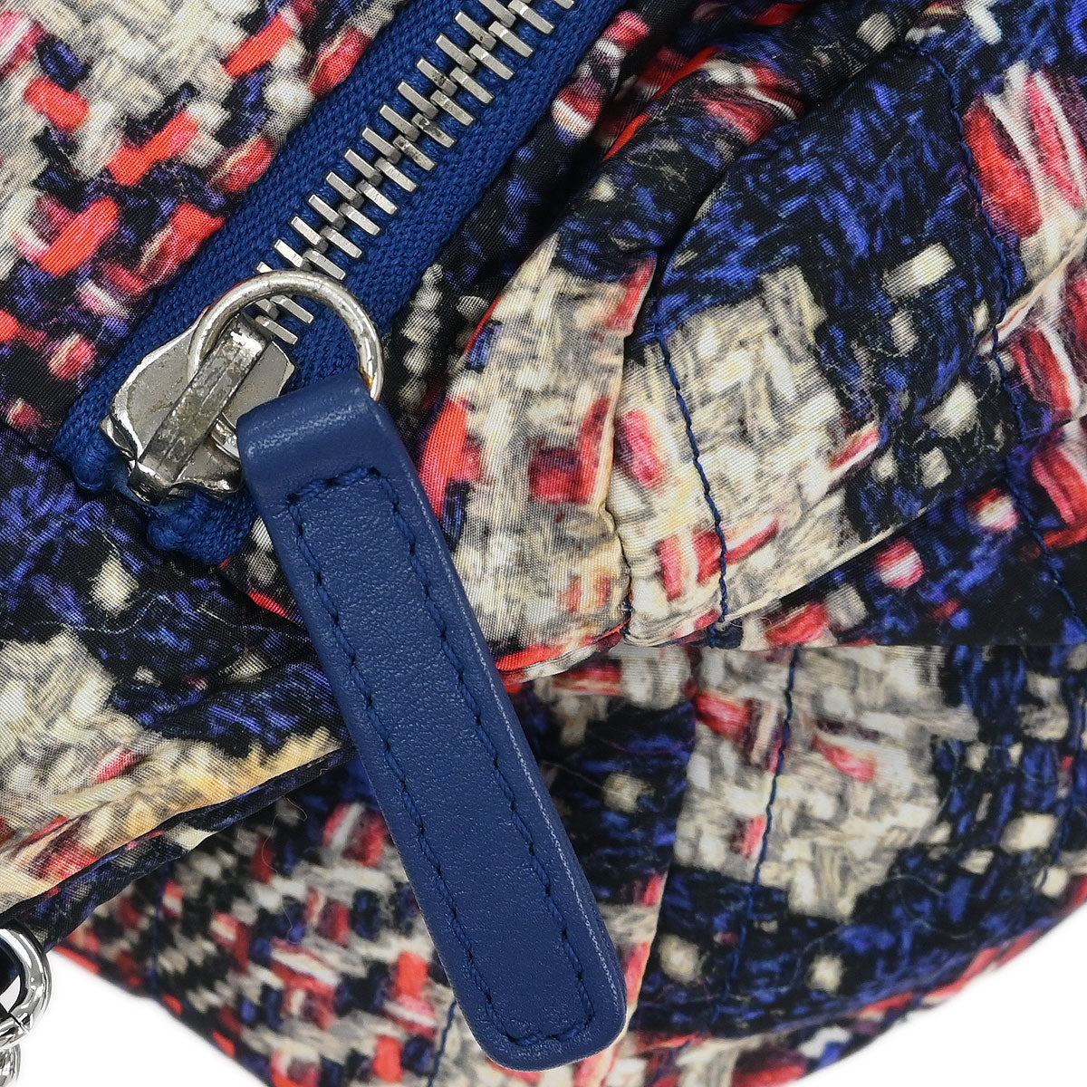 Chanel Navy Nylon Tweed Print Shoulder Bag