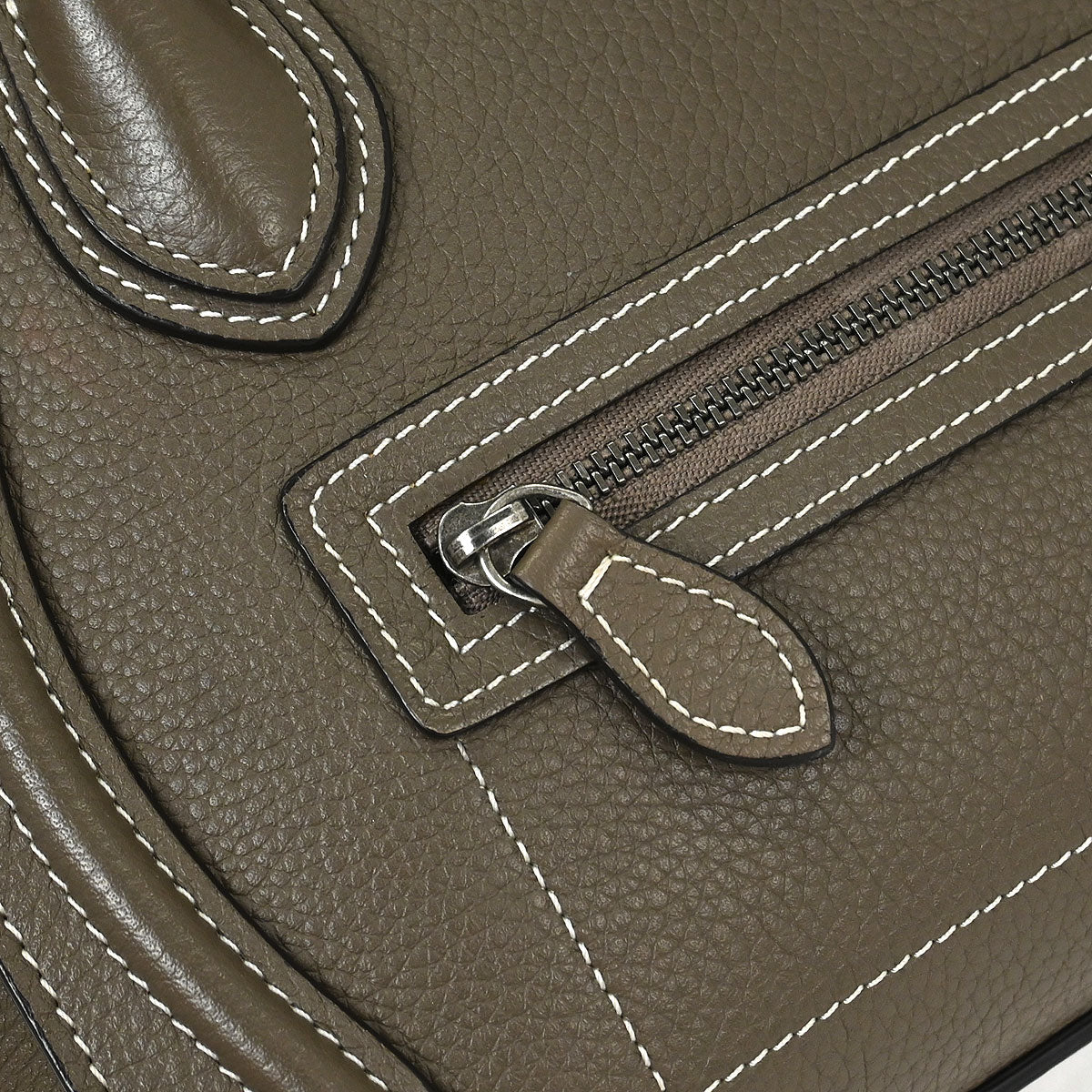 Celine Brown Leather Nano Luggage Tote Handbag