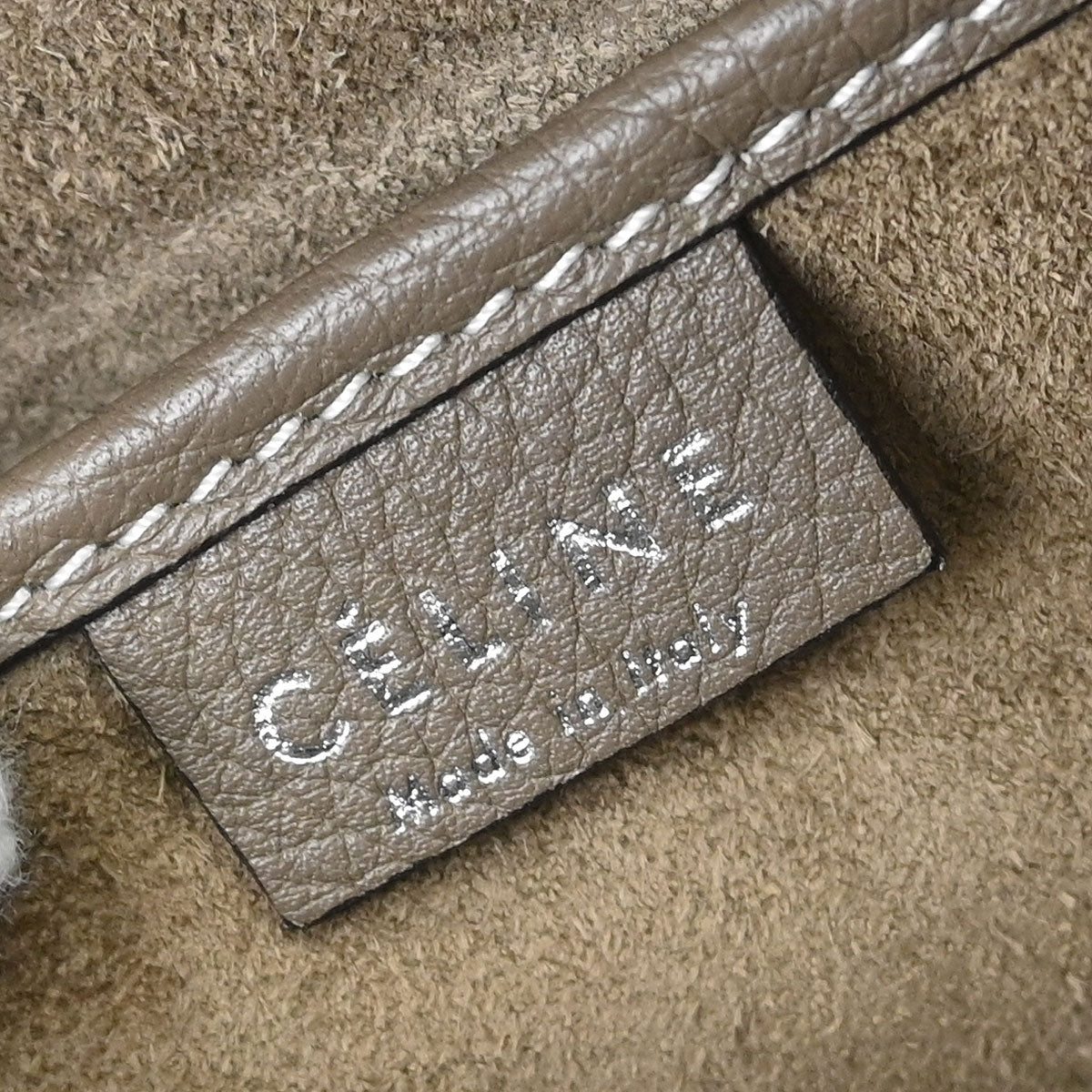 Celine Brown Leather Nano Luggage Tote Handbag