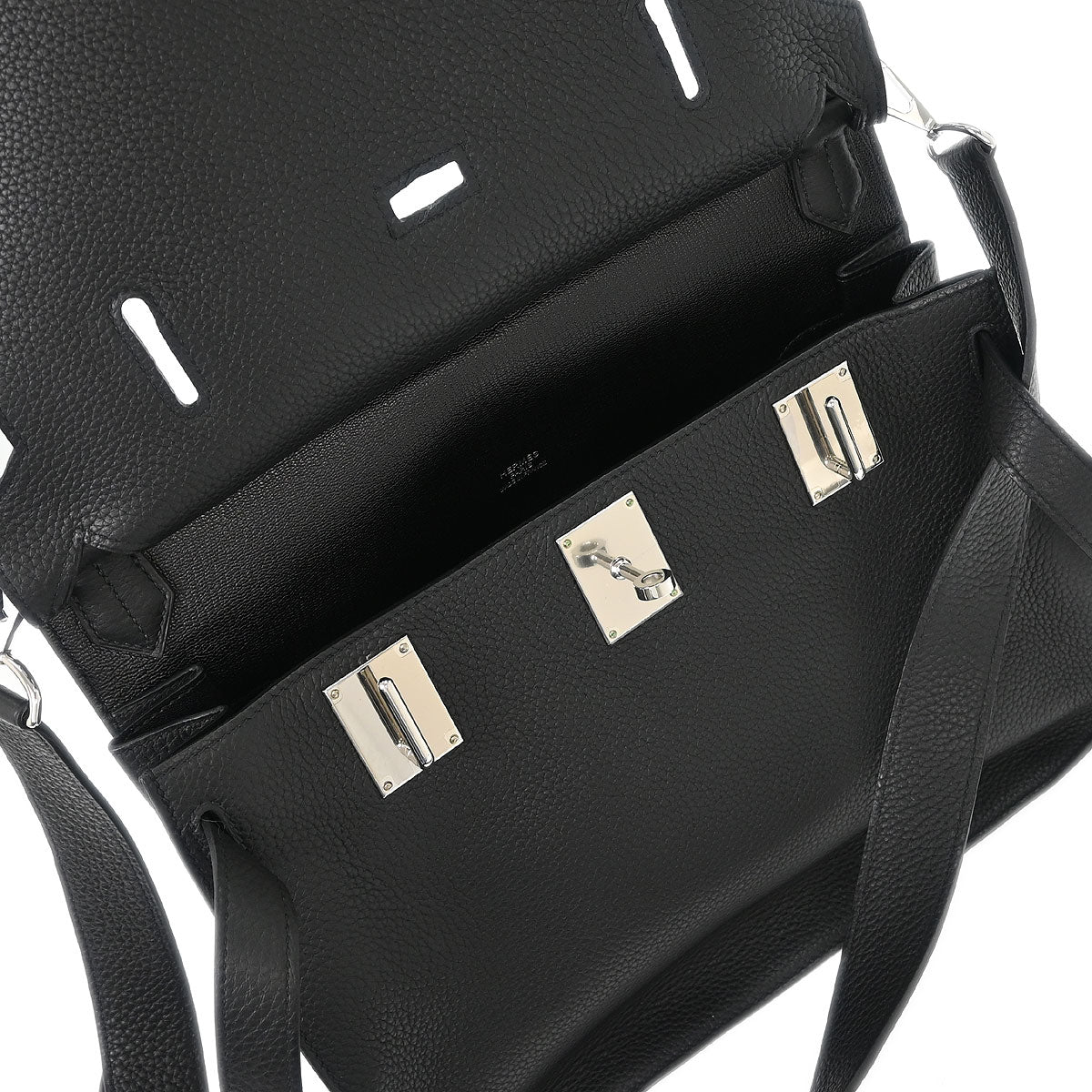 Hermes Black Taurillon Clemence Jypsiere 31 Shoulder Bag