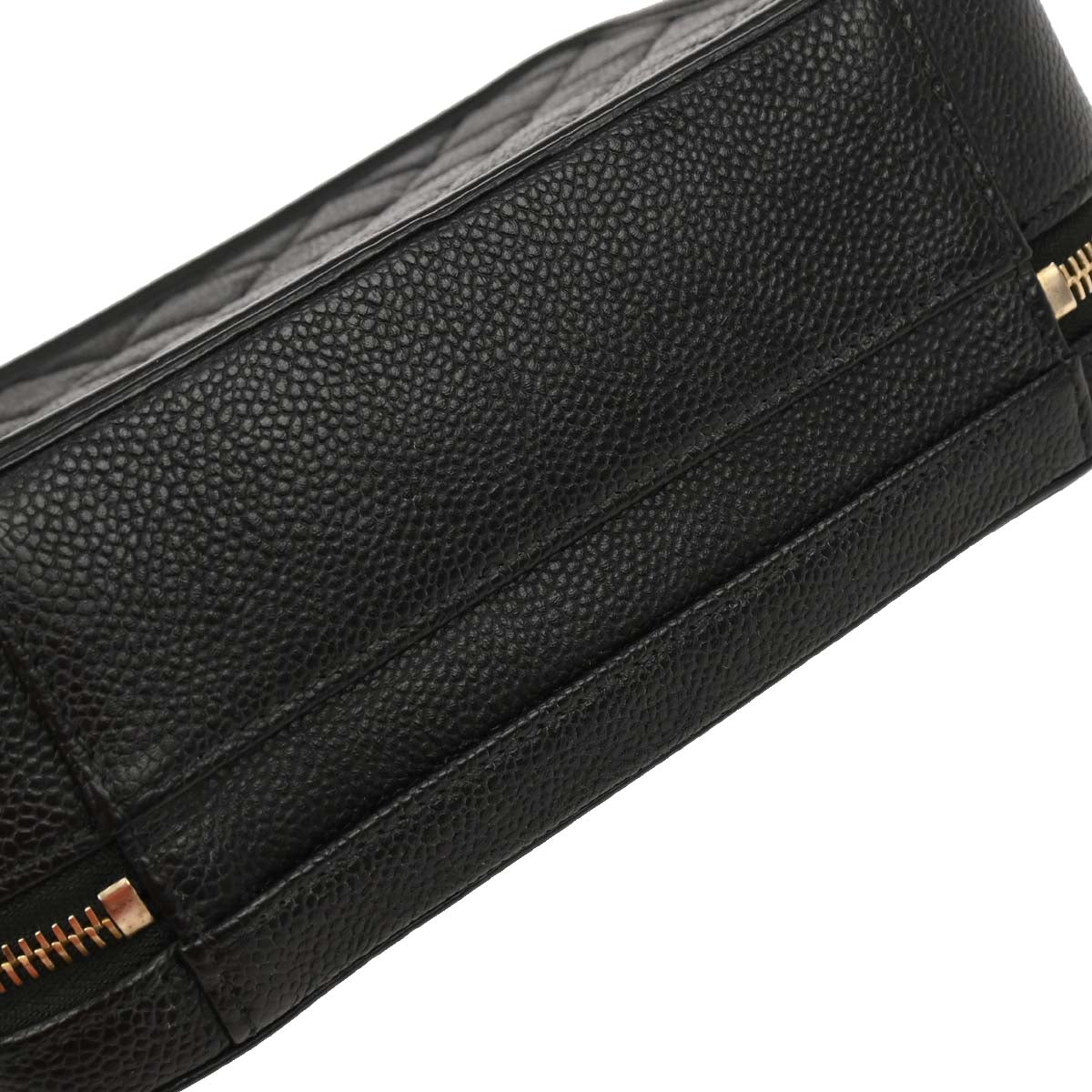 Chanel 2019 Black Caviar CC Filigree 2way Shoulder Vanity Handbag