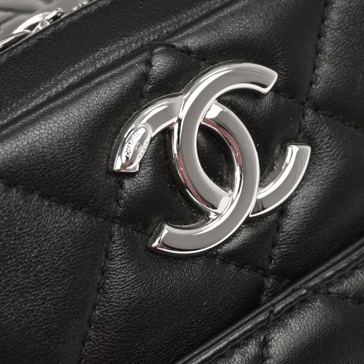 Chanel Black Lambskin Trendy CC Bowling Bag