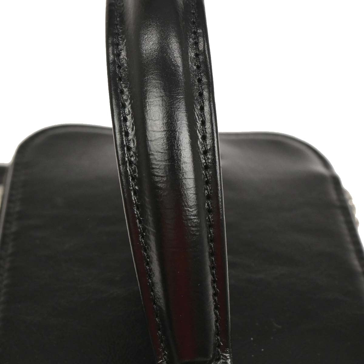 Chanel Black Beige Rattan Calfskin Vanity Handbag