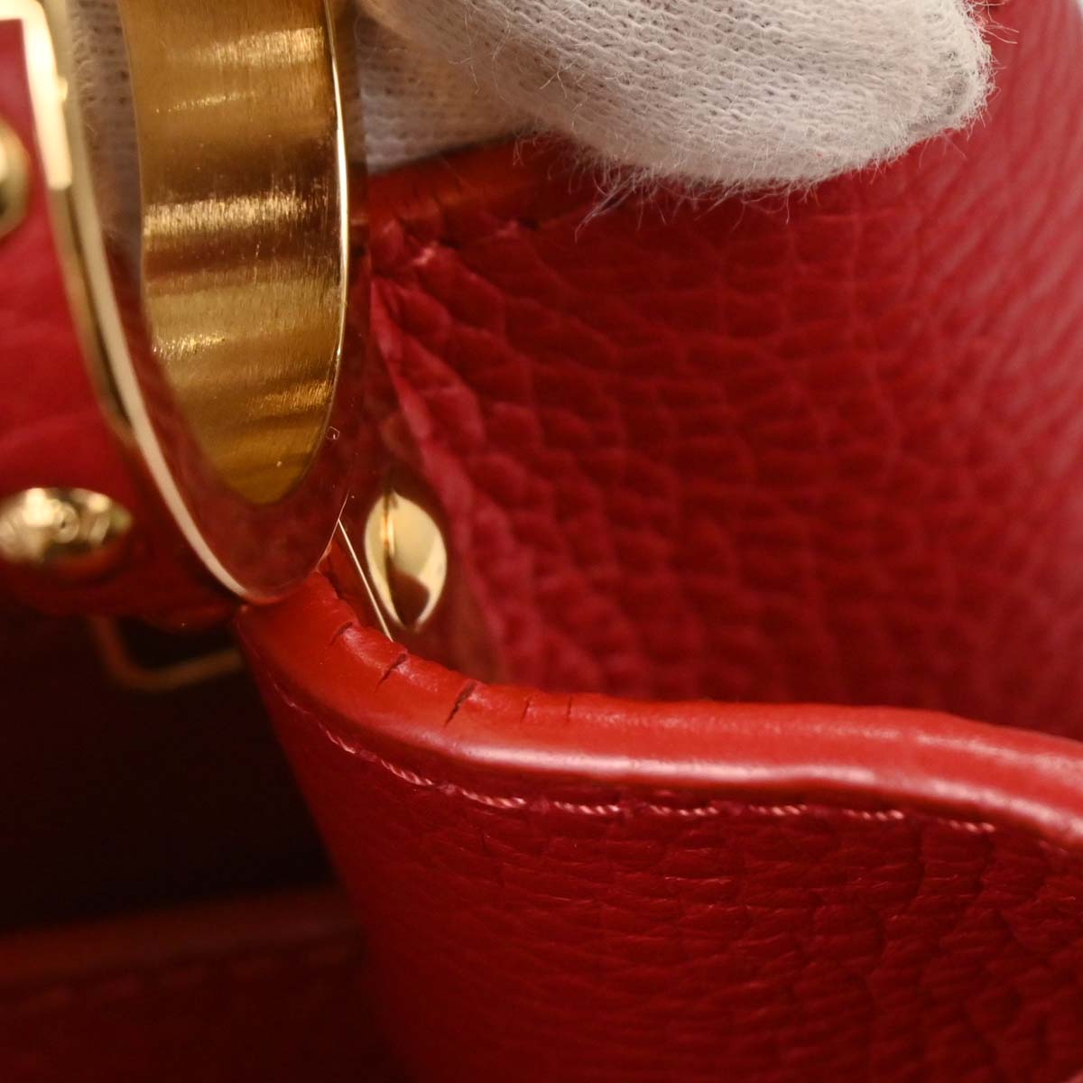 Louis Vuitton Red Capucines PM 2way Shoulder Handbag M43935