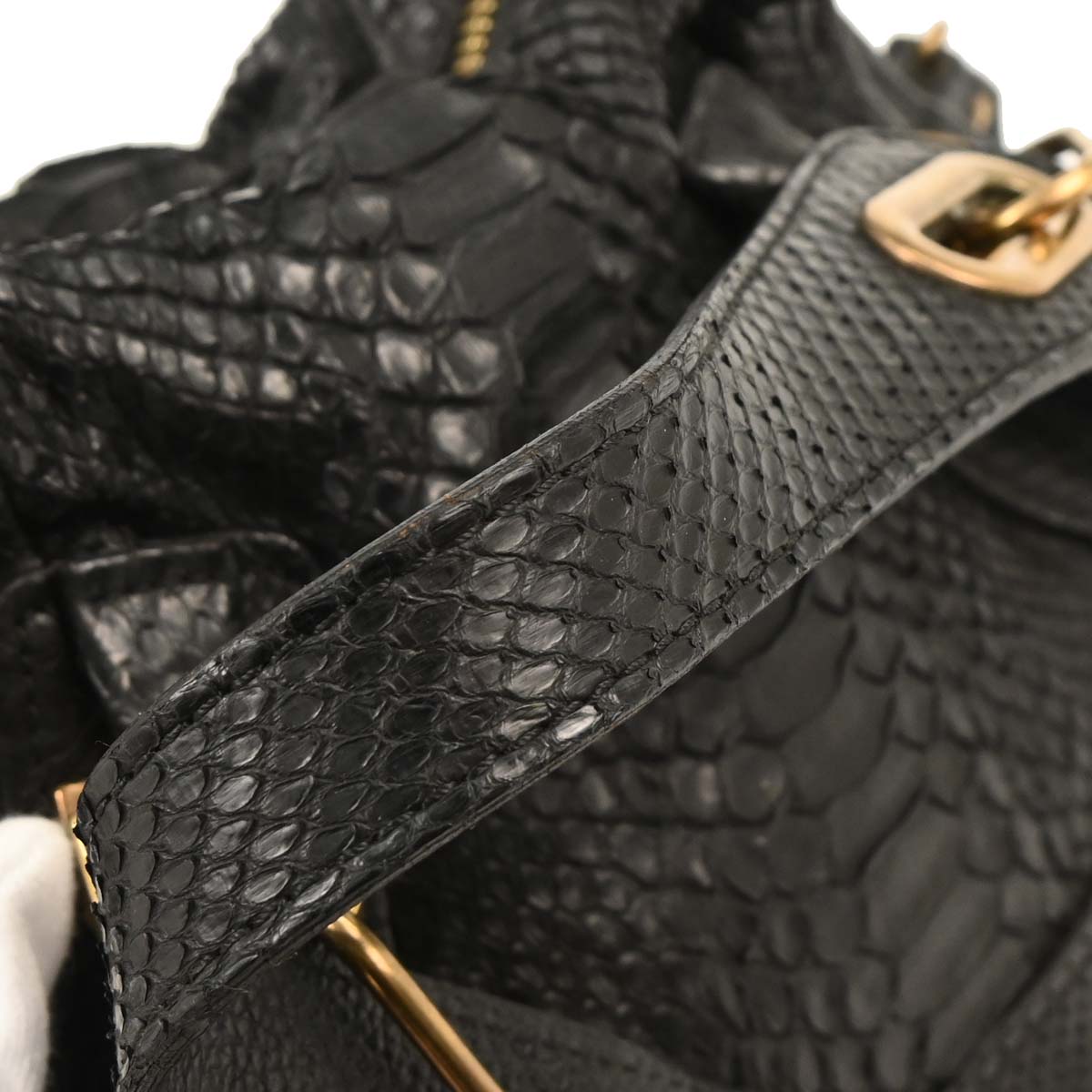 Chloe * Black Python Paraty 2way Shoulder Handbag