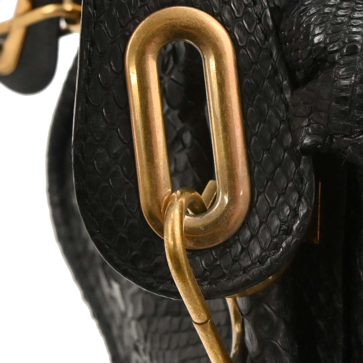 Chloe * Black Python Paraty 2way Shoulder Handbag