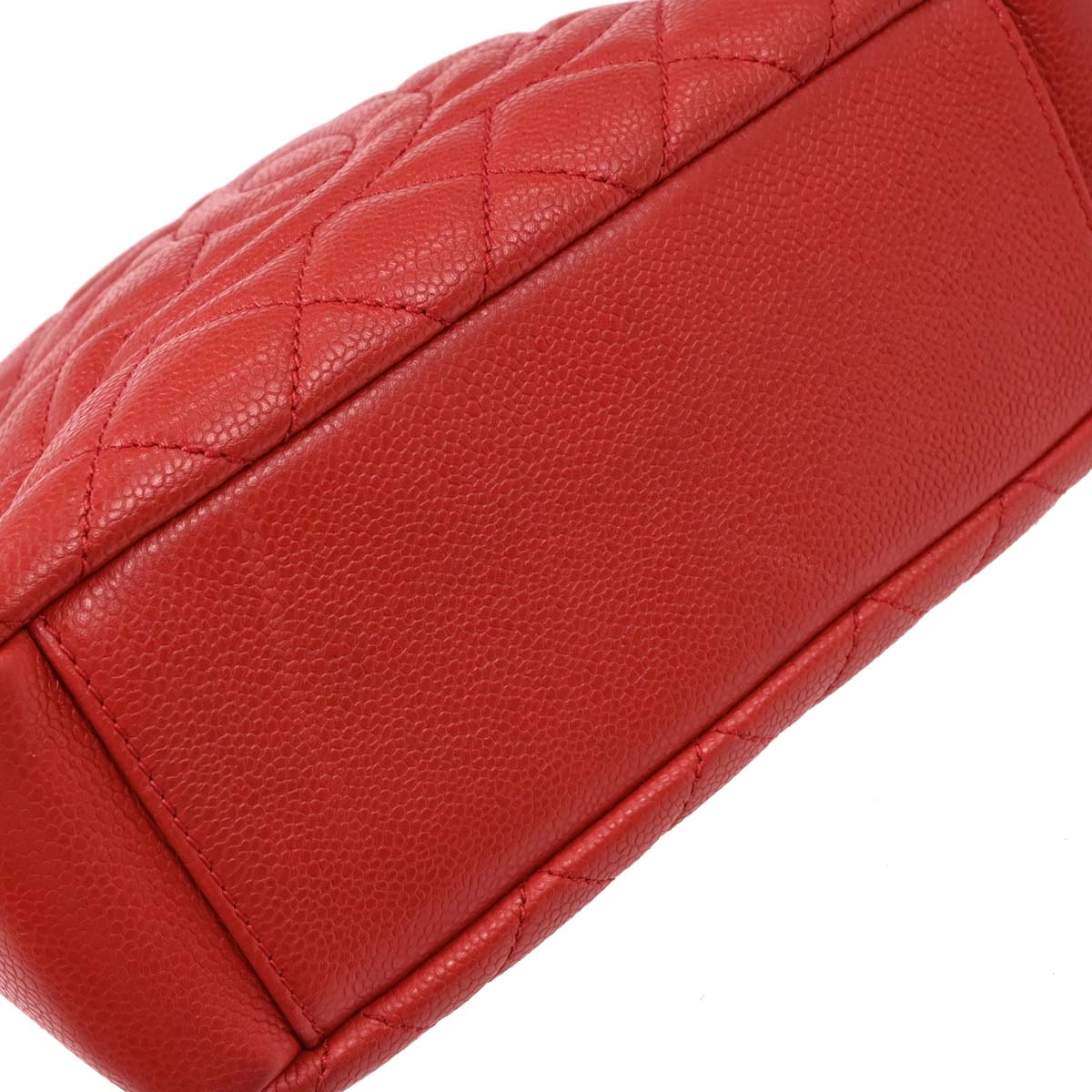 Chanel Red Caviar Petite Shopping Tote PST Chain Handbag