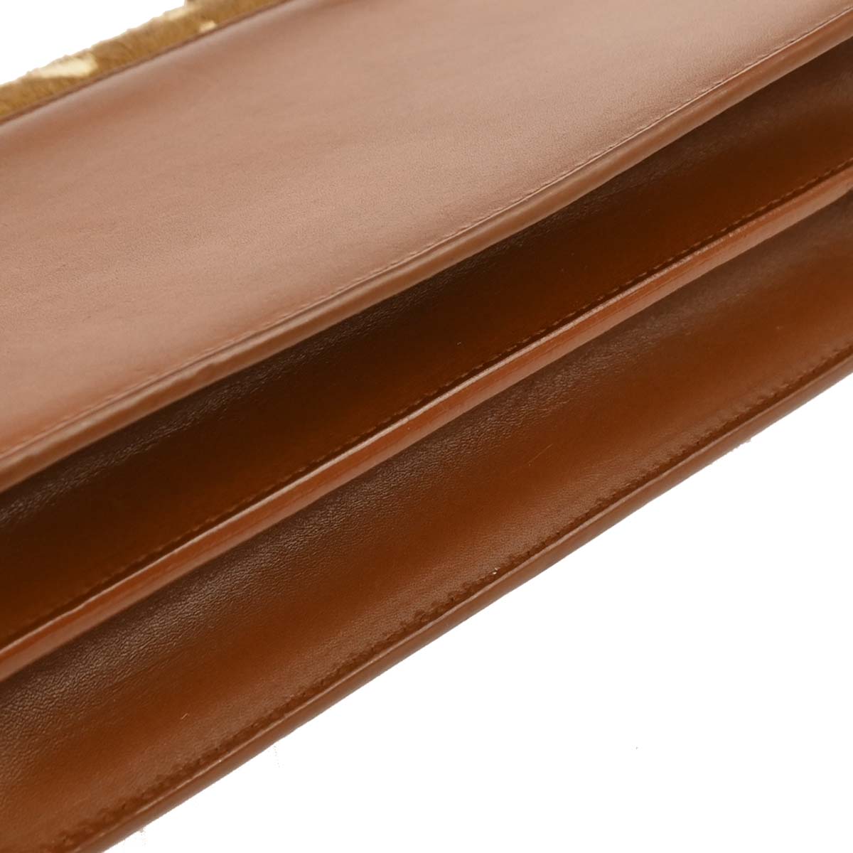 Saint Laurent * Brown Leather Pony Hair Sunset Shoulder Bag
