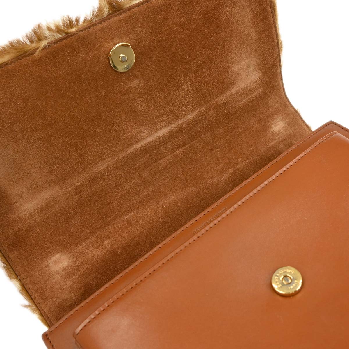 Saint Laurent * Brown Leather Pony Hair Sunset Shoulder Bag