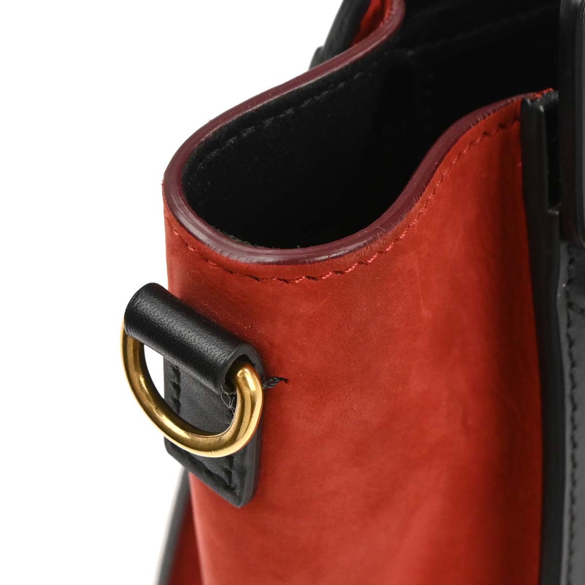 Celine Off-white Black Nano Luggage Tote Handbag