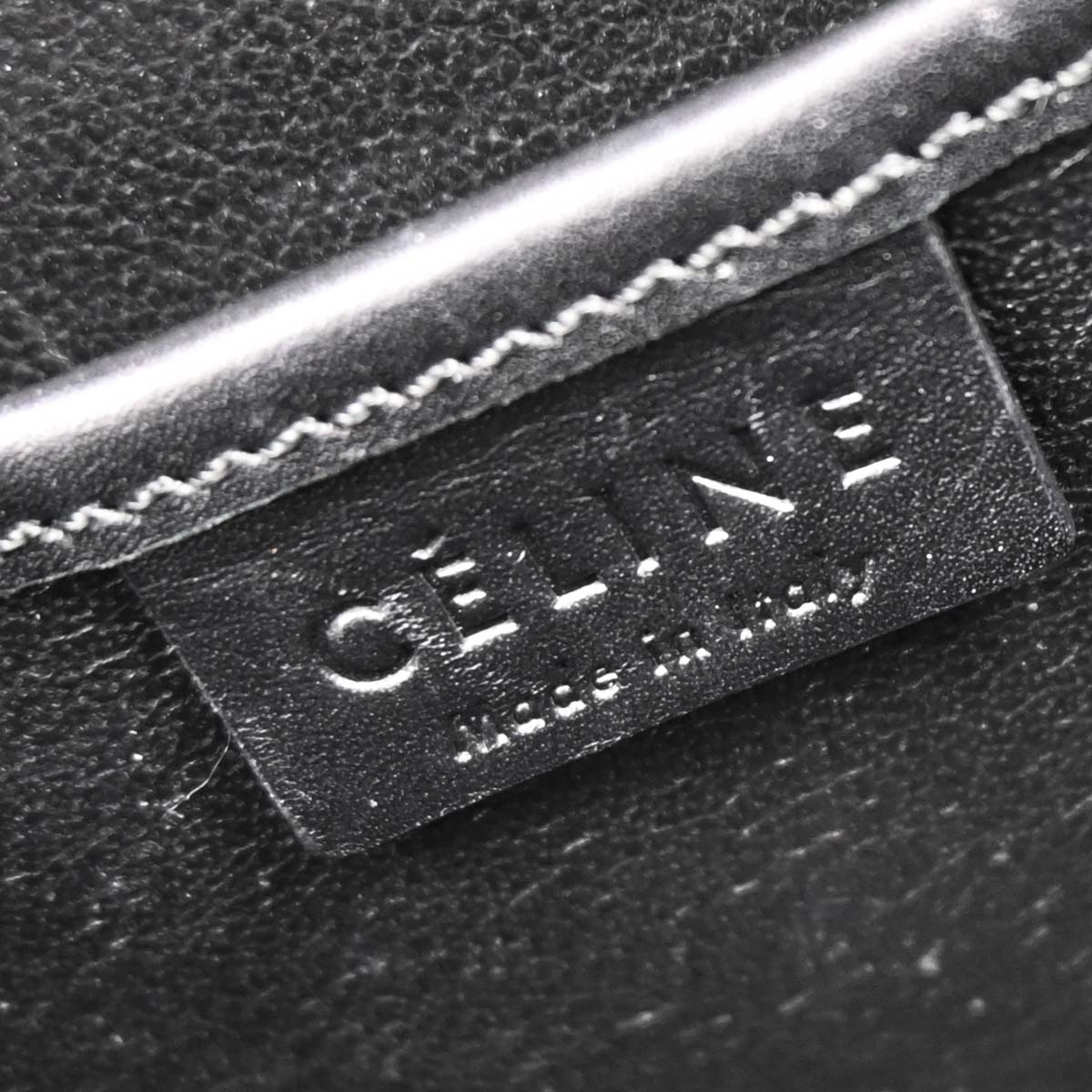 Celine Off-white Black Nano Luggage Tote Handbag