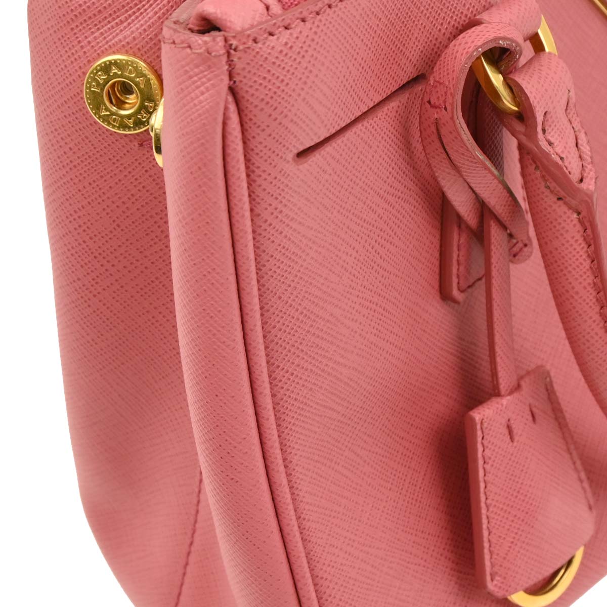 Prada Pink Leather Galleria 2way Shoulder Tote Handbag