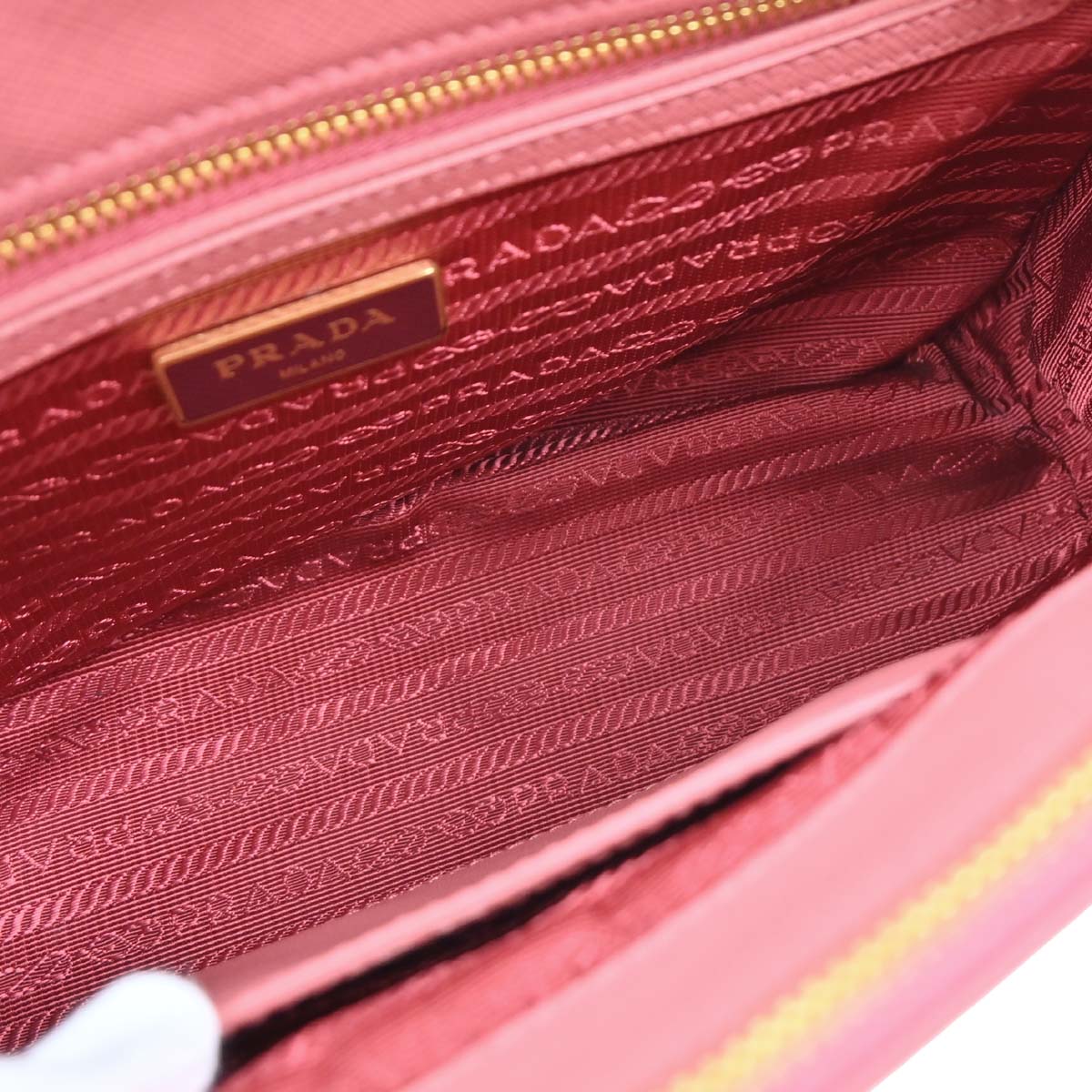 Prada Pink Leather Galleria 2way Shoulder Tote Handbag