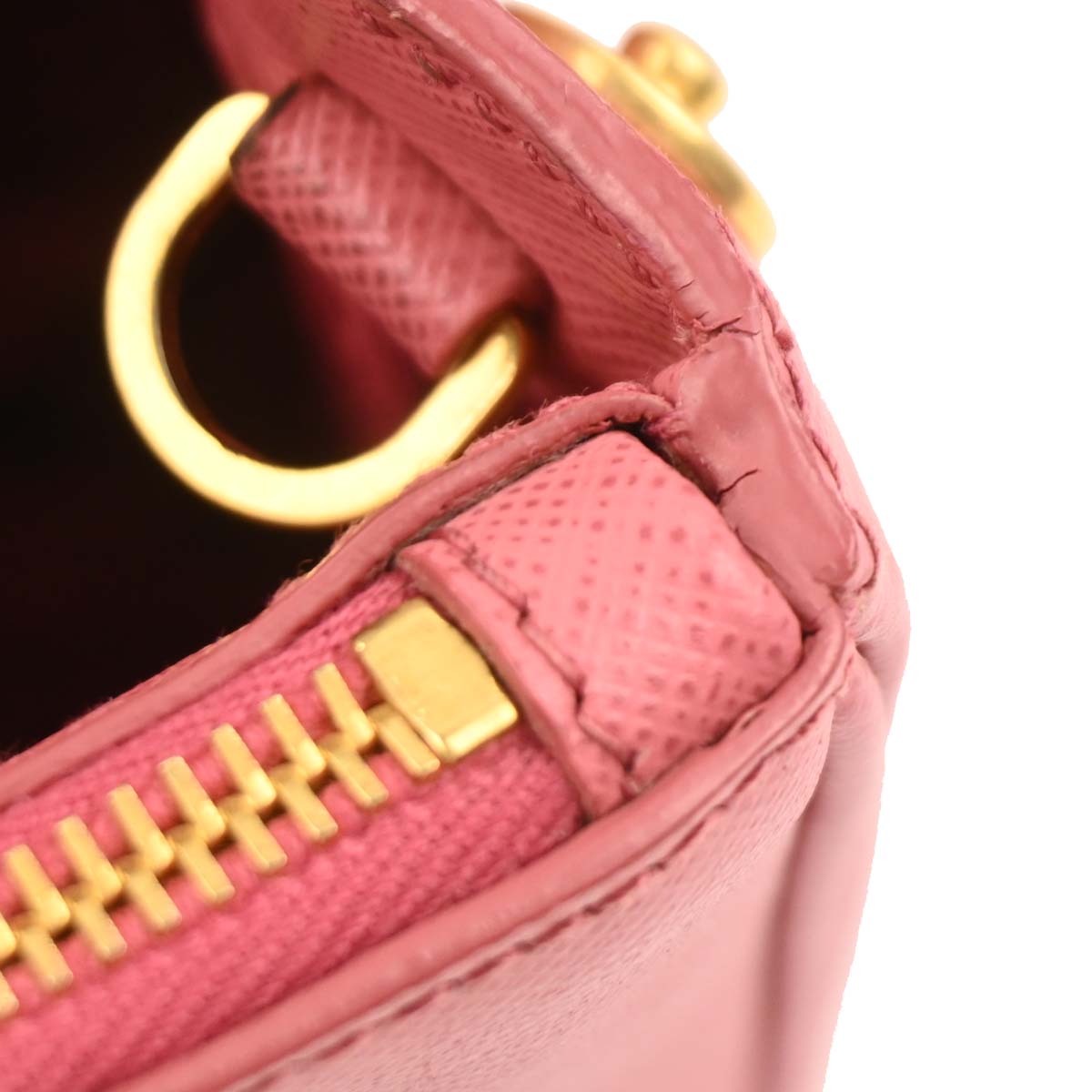 Prada Pink Leather Galleria 2way Shoulder Tote Handbag
