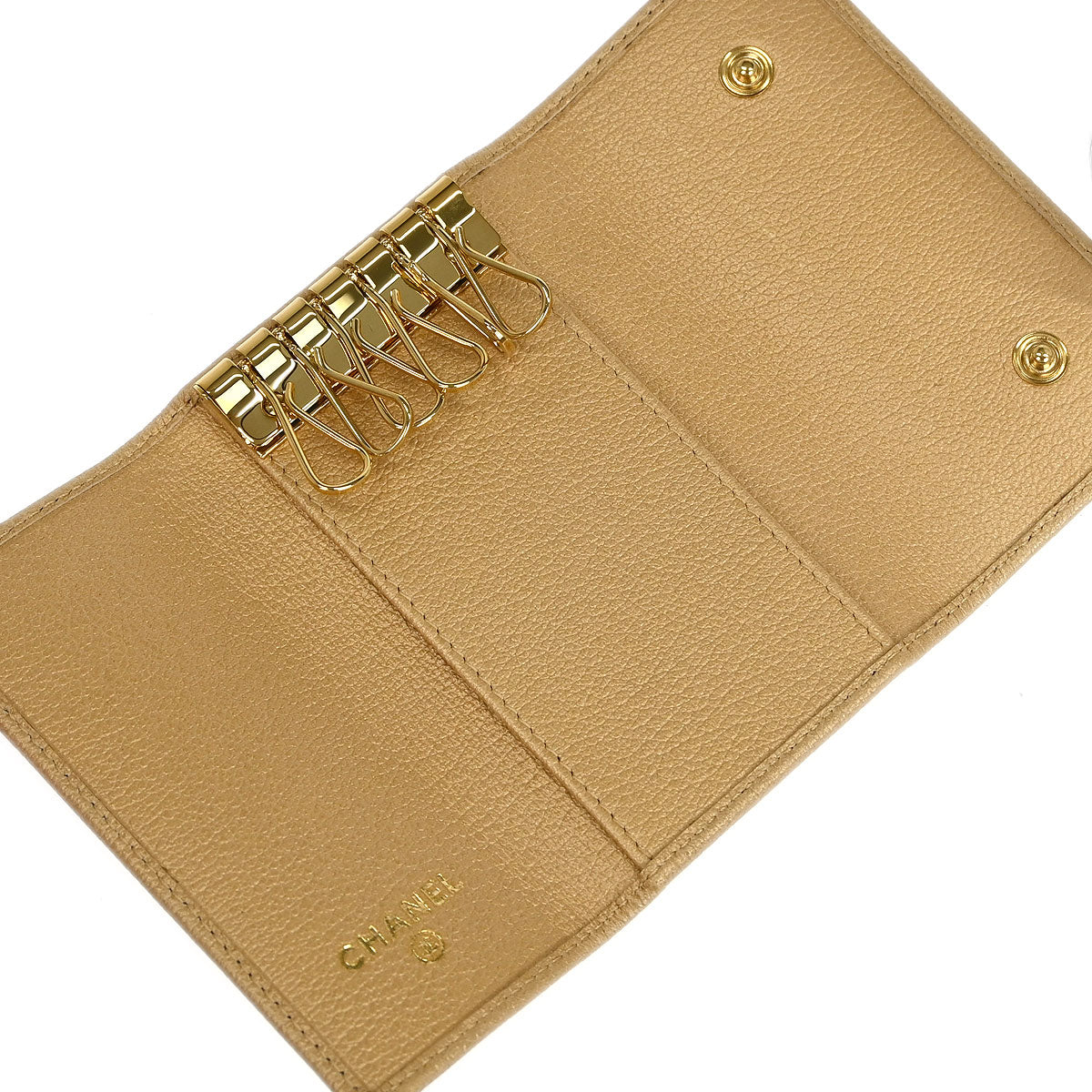 Chanel Beige Calfskin Six Hook Key Case Small Good