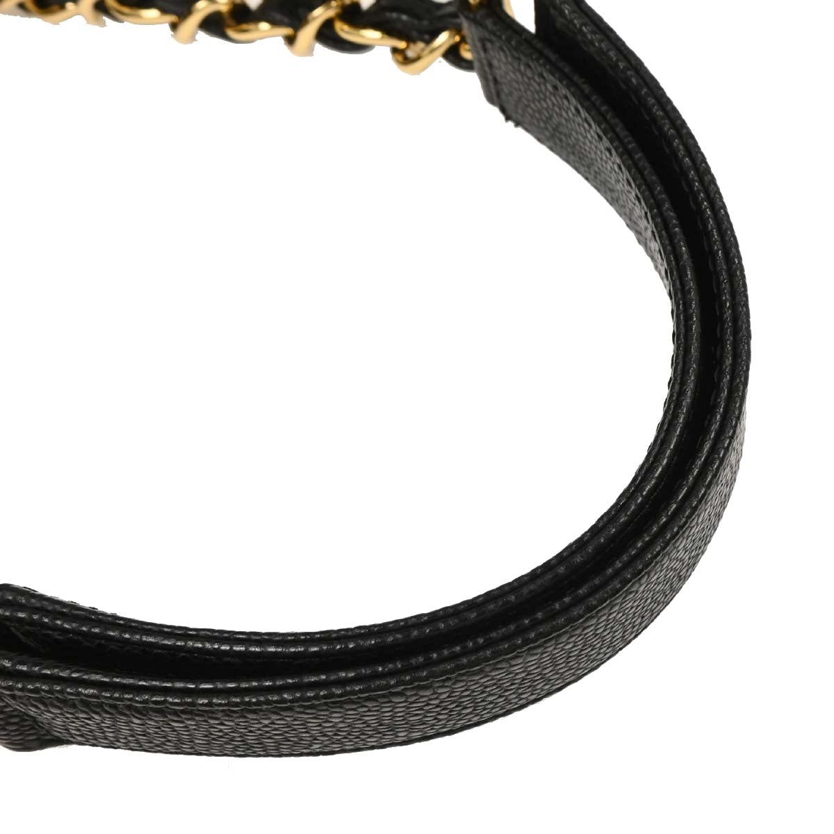Chanel Black Caviar Grand Shopping Tote GST Chain Handbag