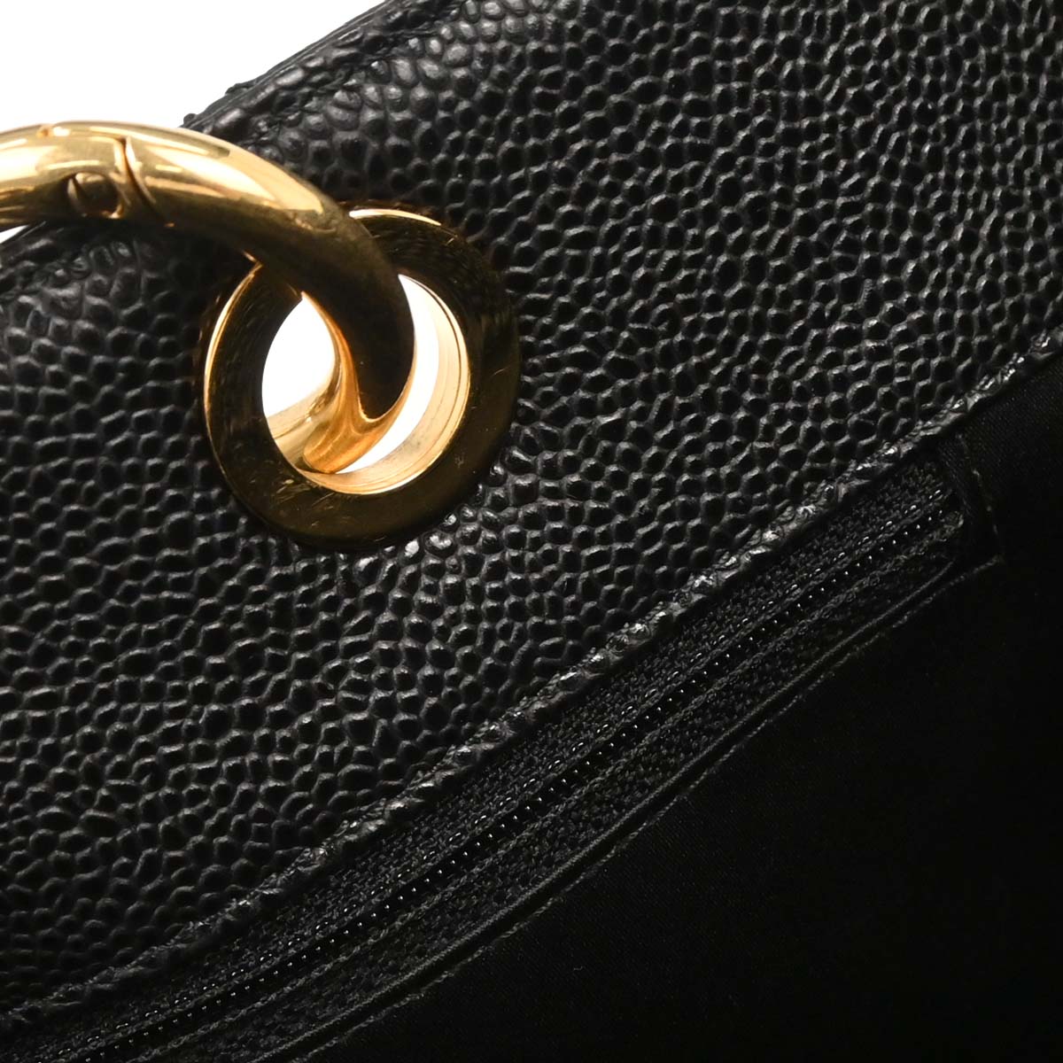 Chanel Black Caviar Grand Shopping Tote GST Chain Handbag
