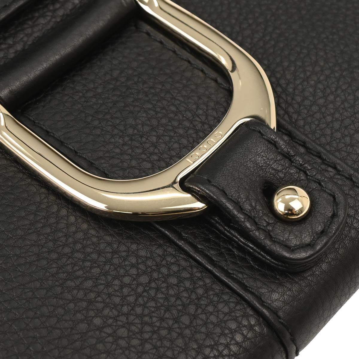 Gucci Black Leather Greenwich Clutch Handbag