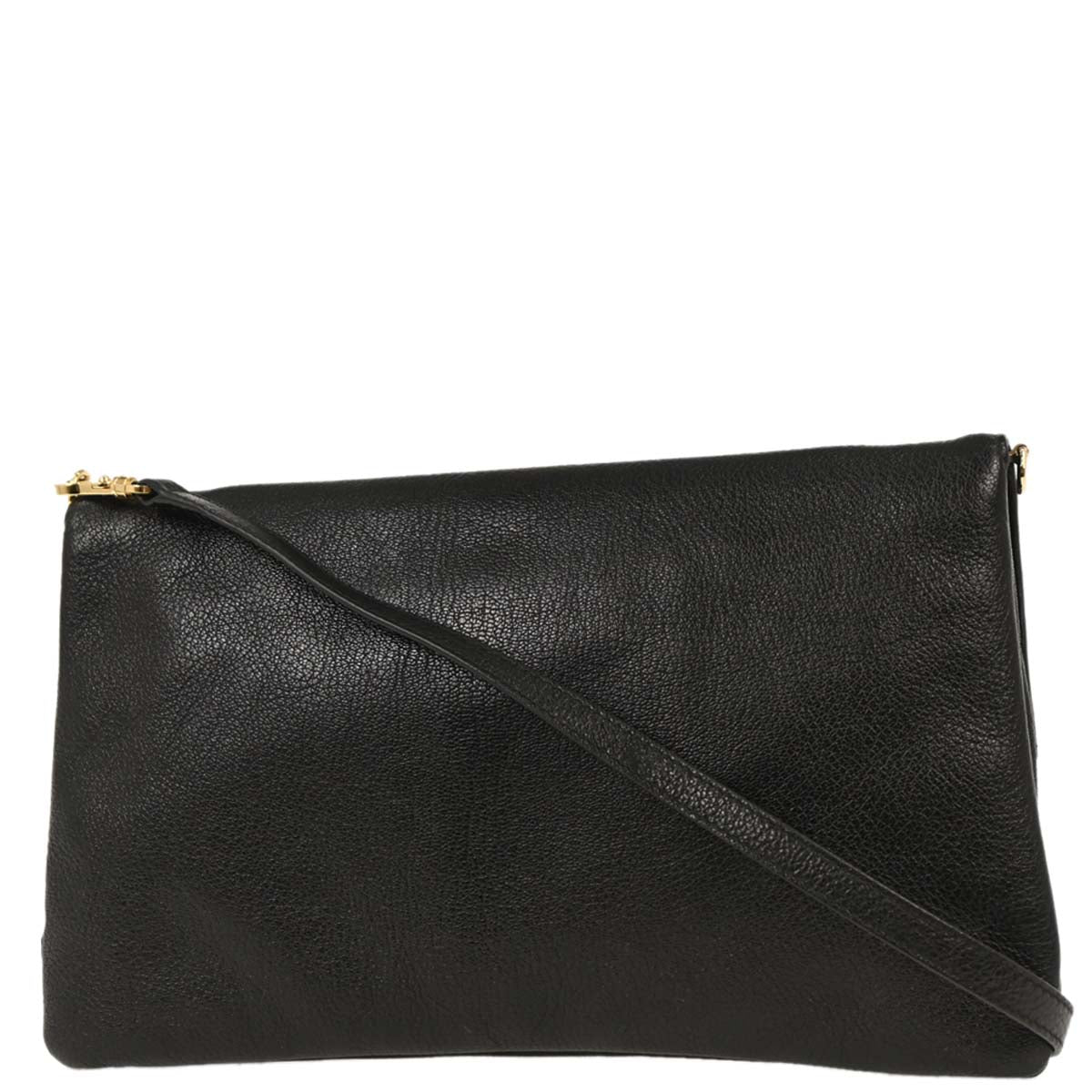 Balenciaga Black Leather Envelope Shoulder Bag