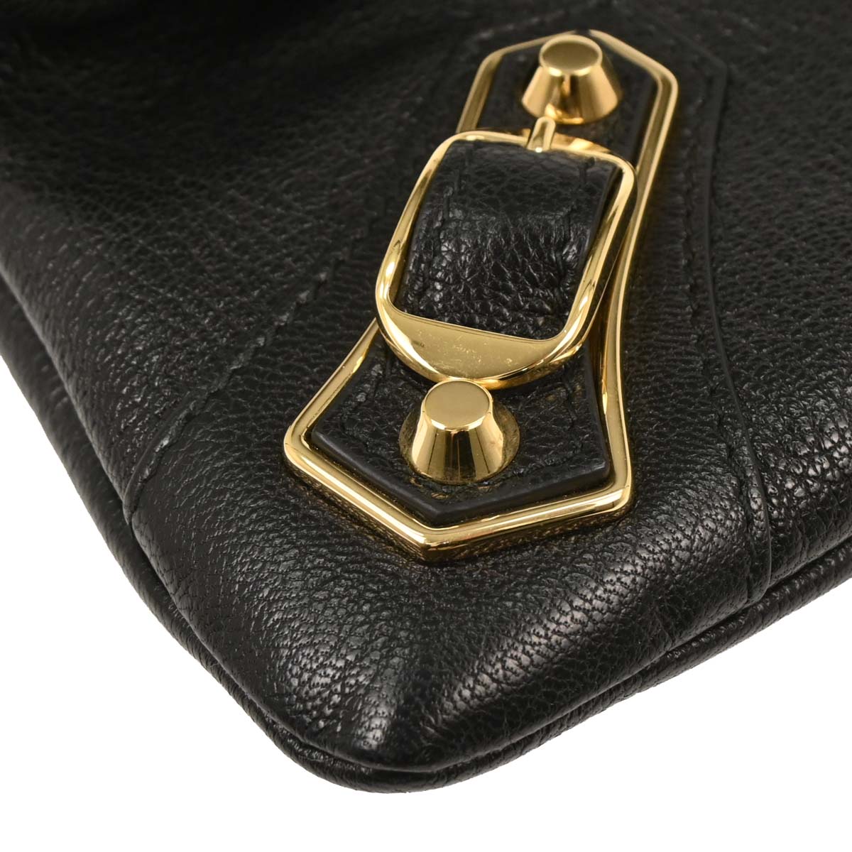 Balenciaga Black Leather Envelope Shoulder Bag