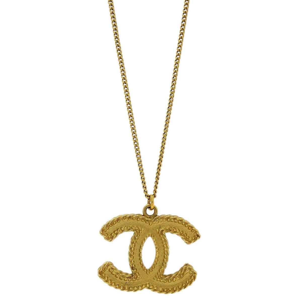 Chanel Gold CC Chain Pendant Necklace 12A