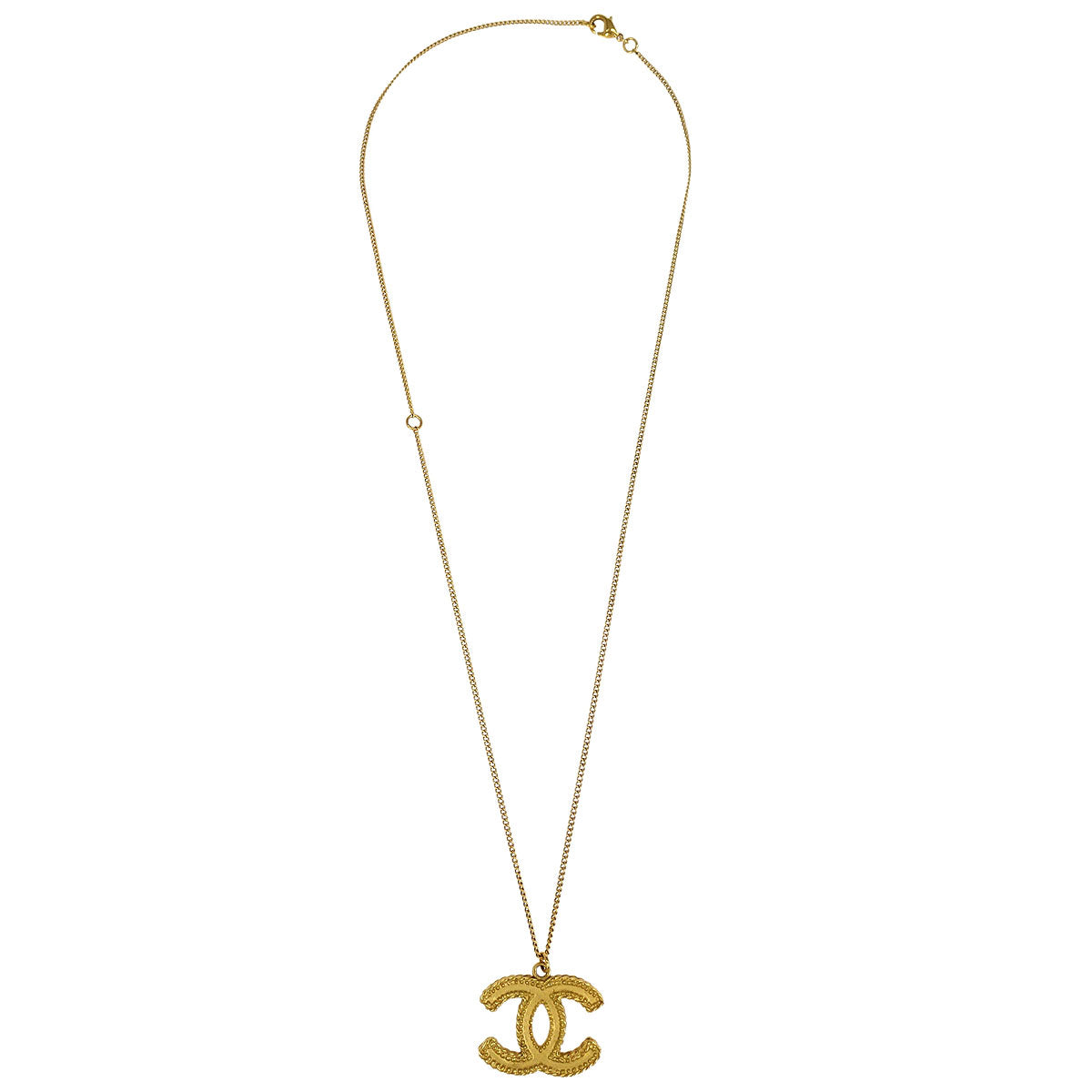 Chanel Gold CC Chain Pendant Necklace 12A