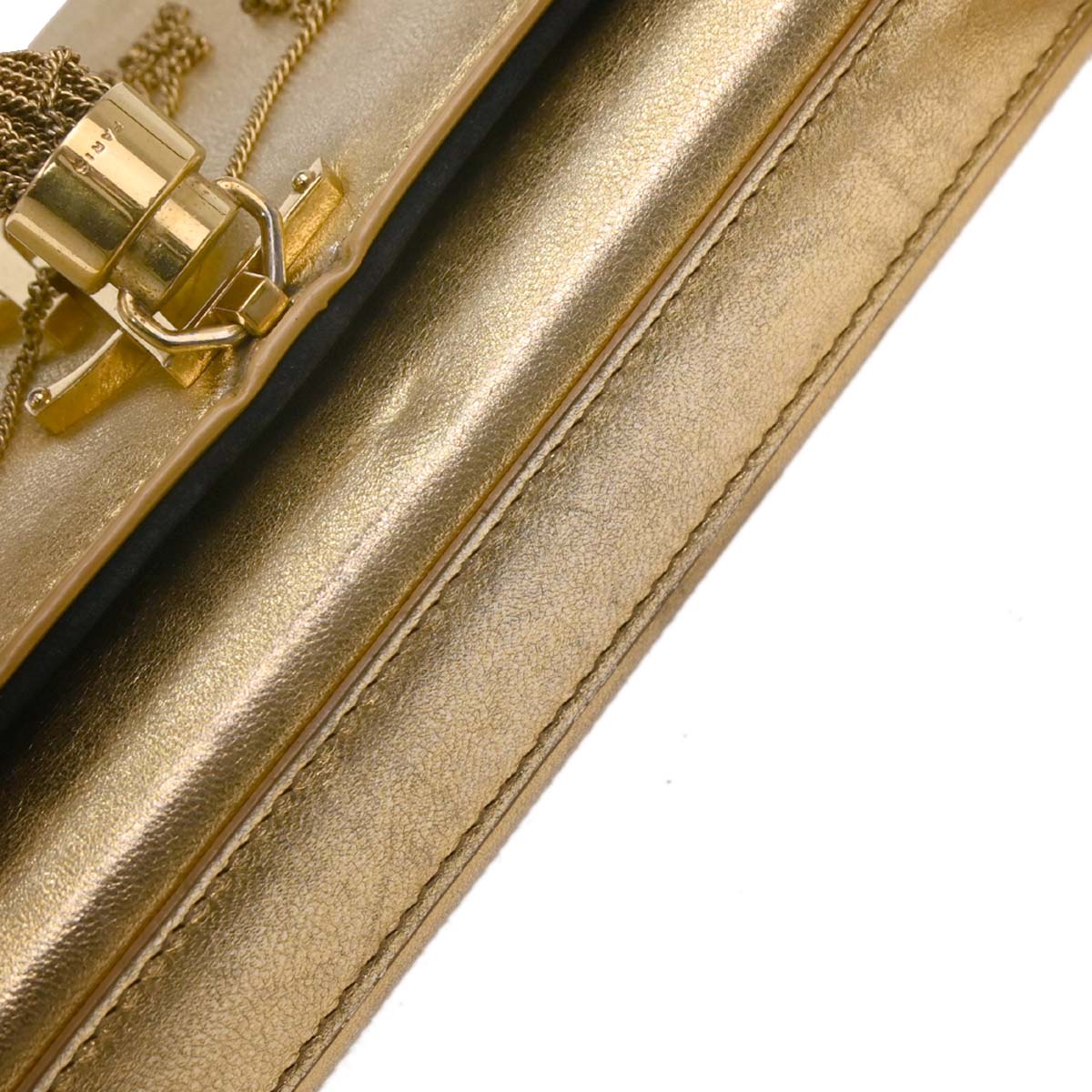 Saint Laurent Gold Leather Kate Shoulder Bag