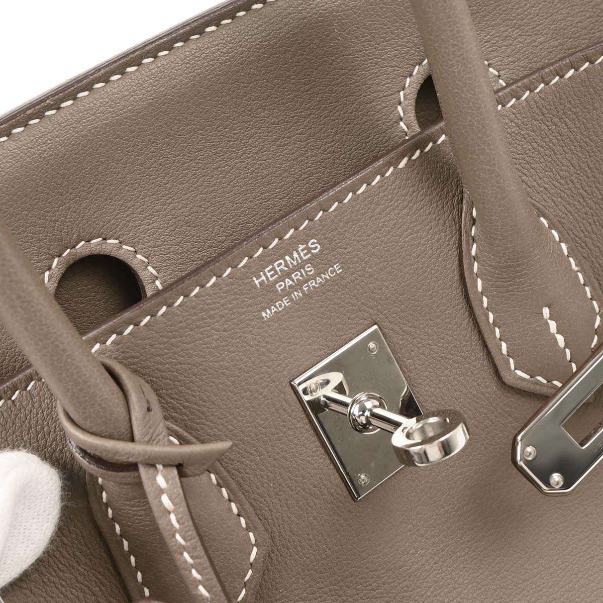 Hermes Etoupe Swift Birkin 25 Handbag