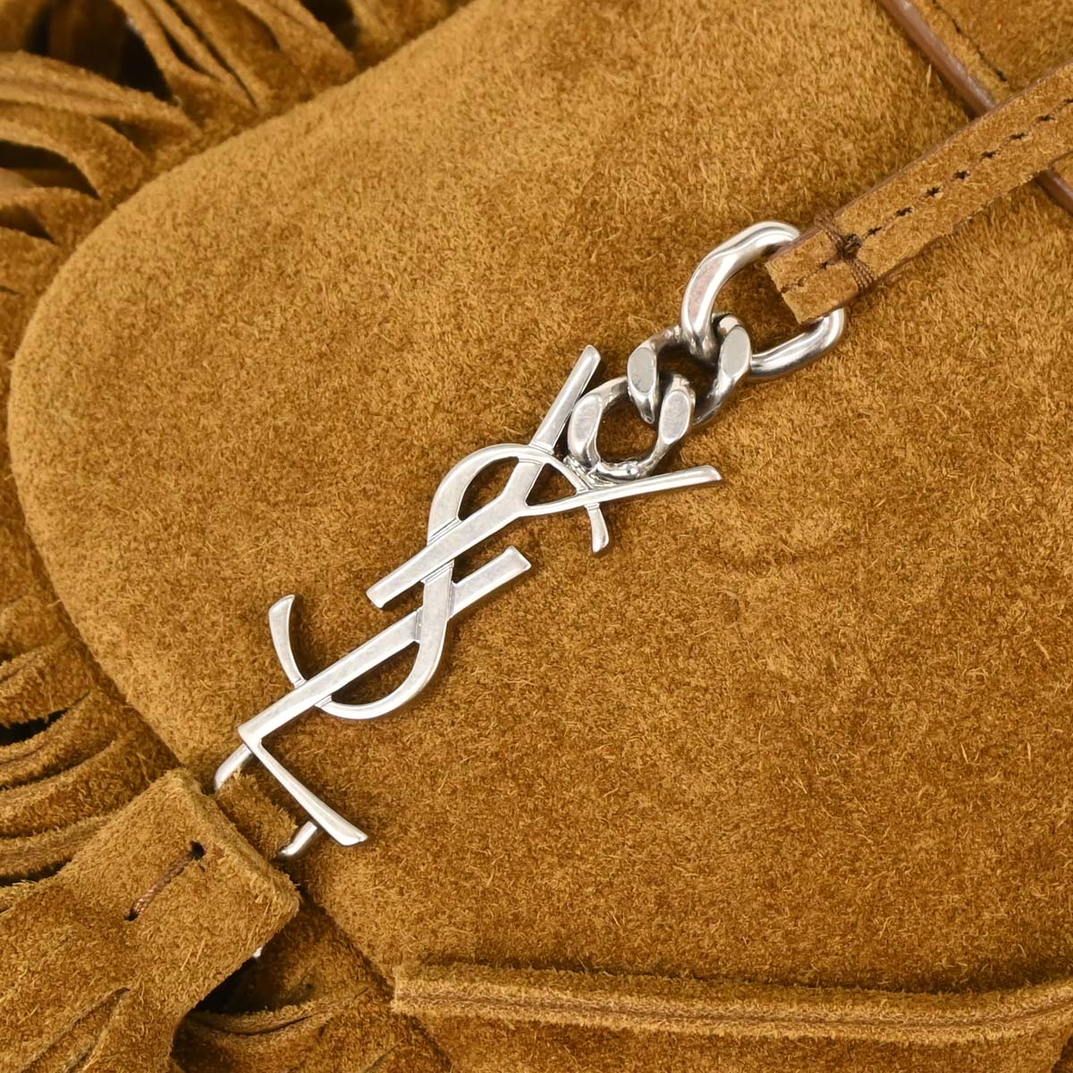 Saint Laurent Brown Suede Toy Anita Fringe Crossbody Bag