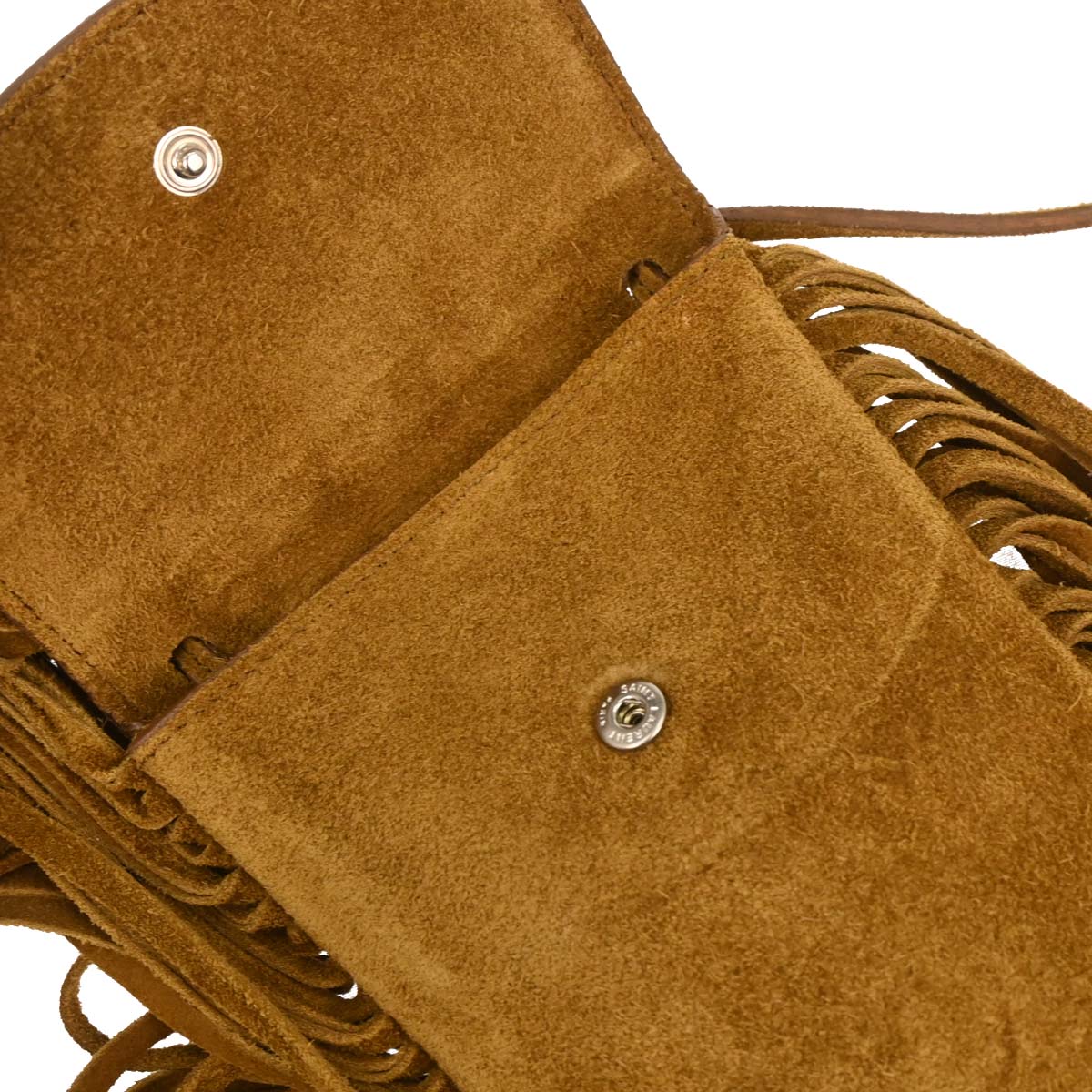 Saint Laurent Brown Suede Toy Anita Fringe Crossbody Bag