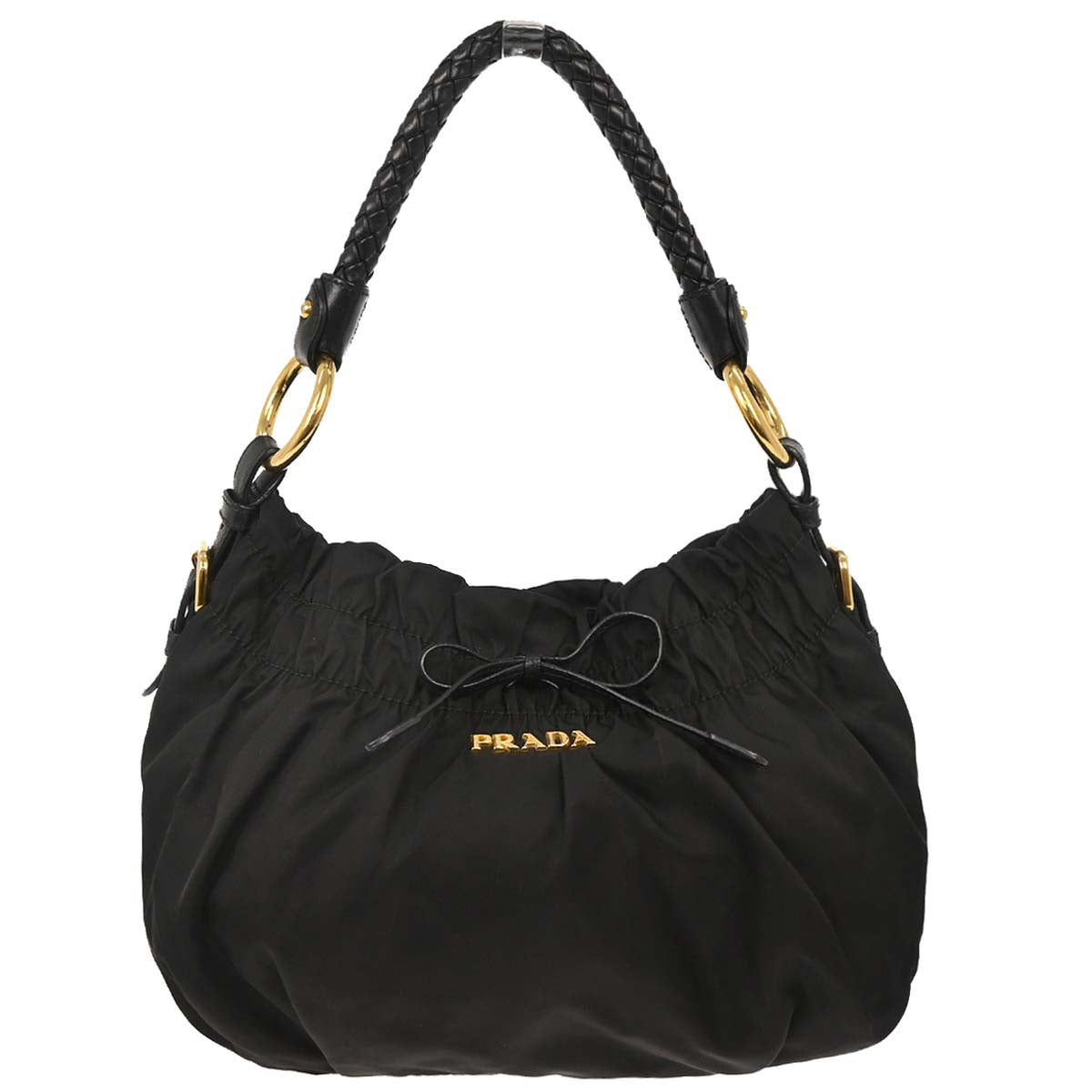 Prada Black Nylon Bow Handbag